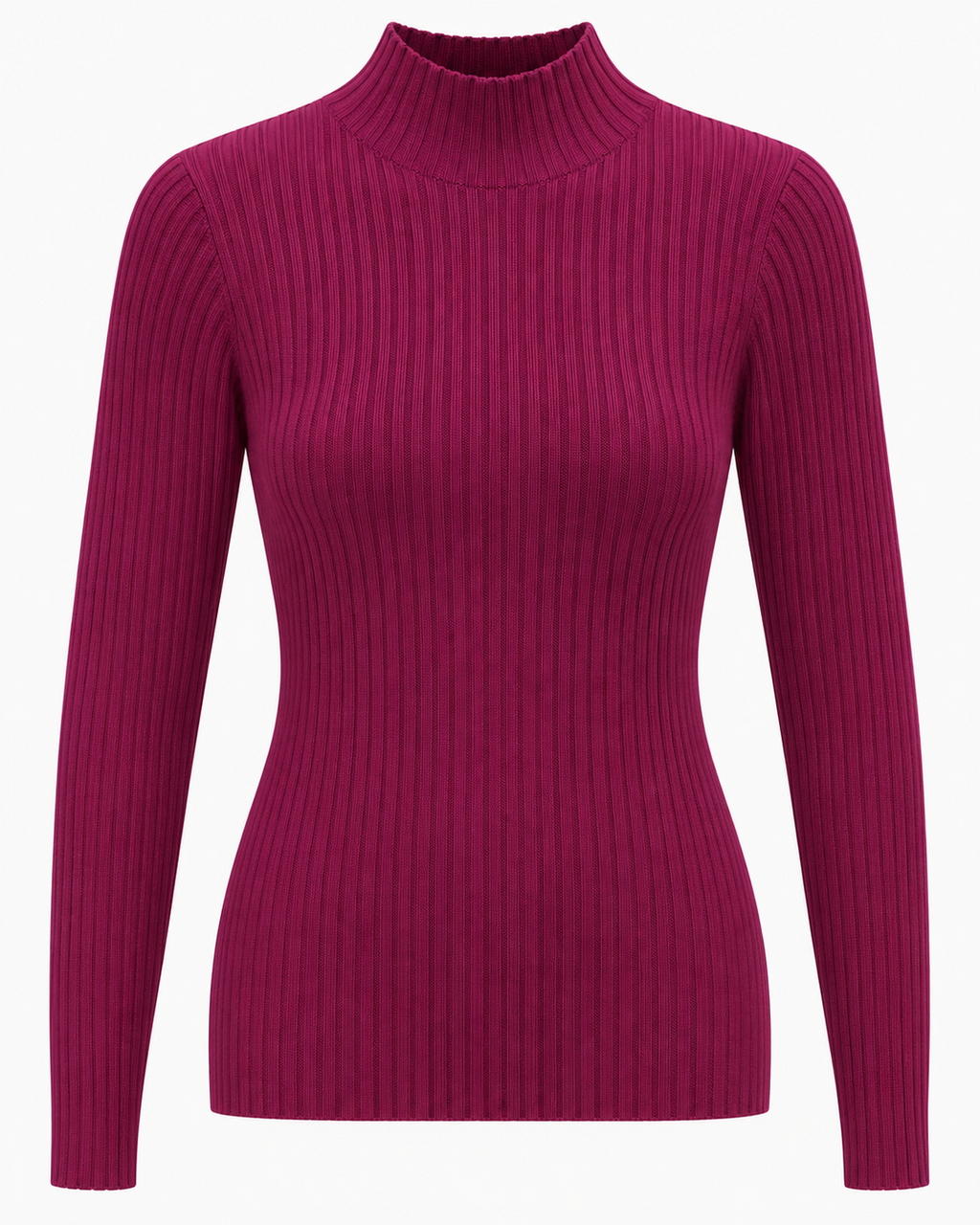Maglia basic a costine lupetto
