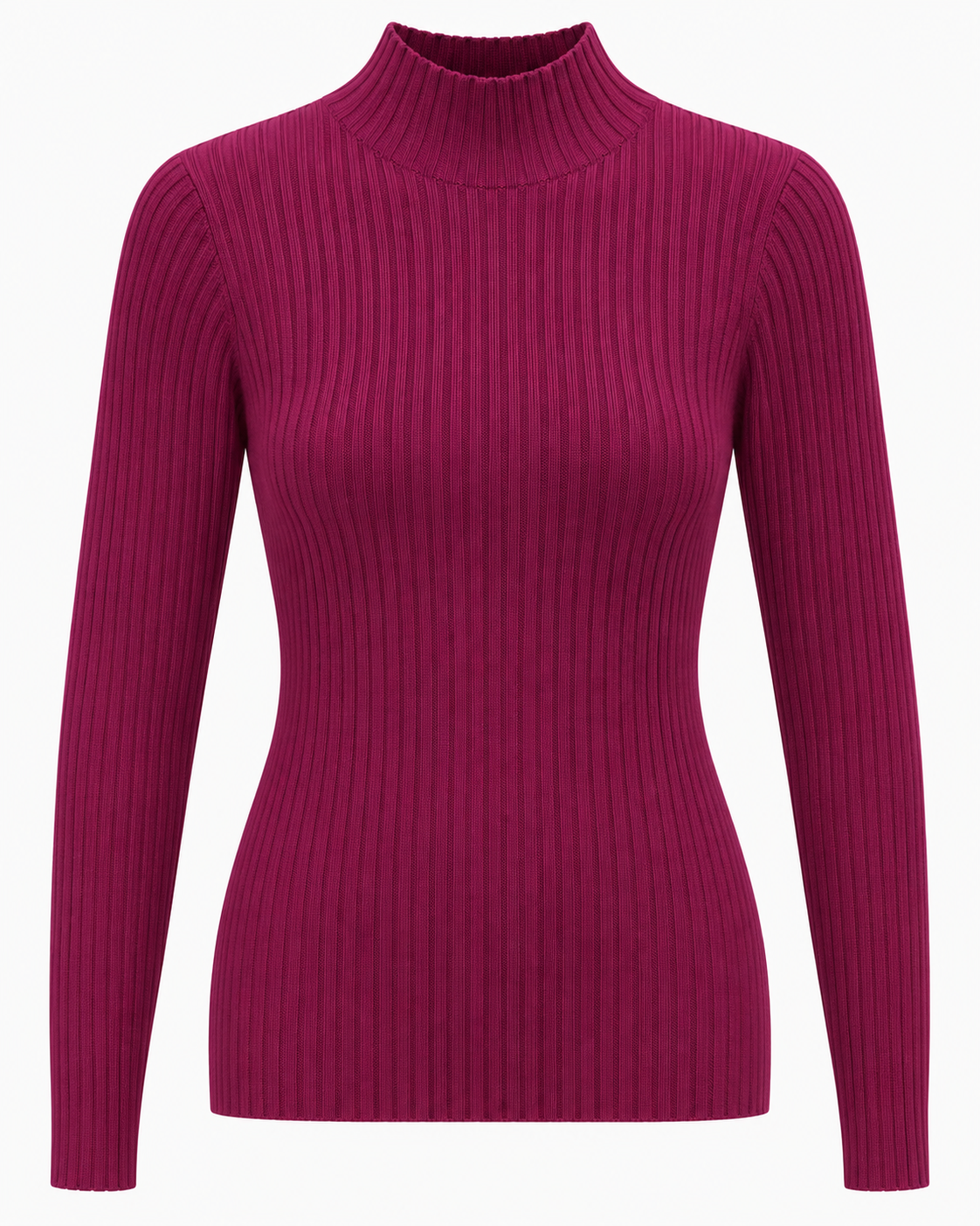 Maglia basic a costine lupetto