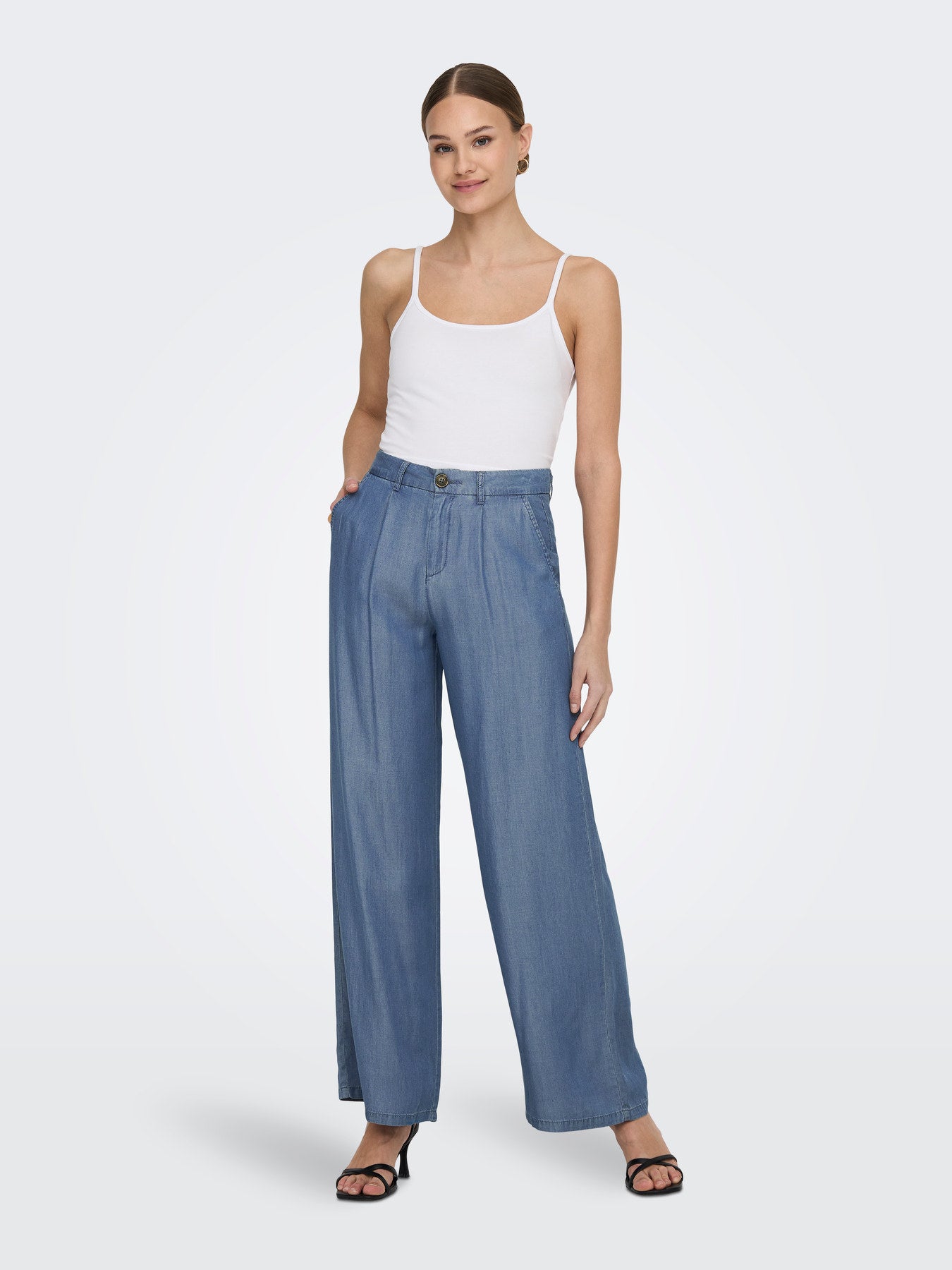 Pantaloni a palazzo in simil jeans