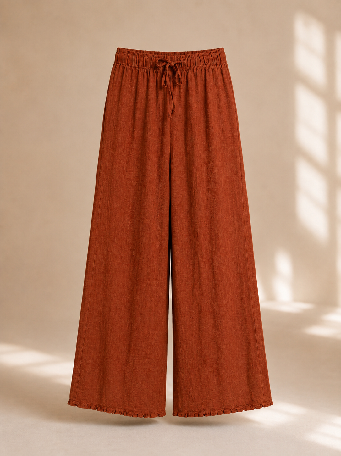 Pantalone palazzo effetto lino