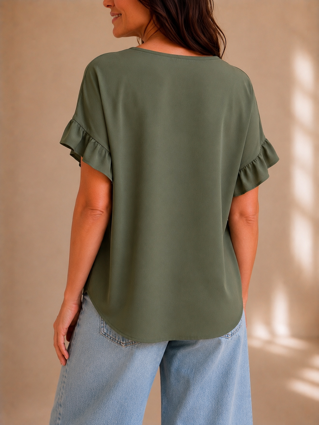 Blusa con manica volant