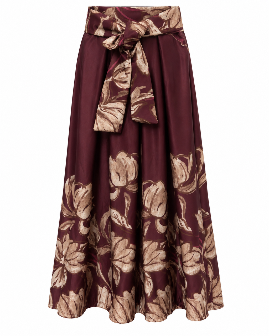 Gonna lunga fantasia in satin