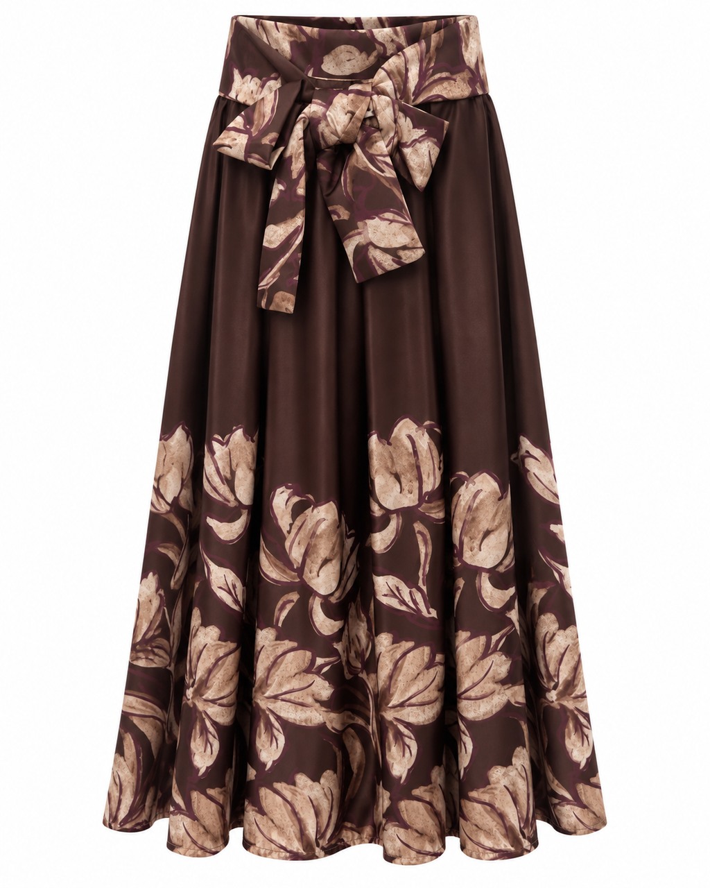 Gonna lunga fantasia in satin