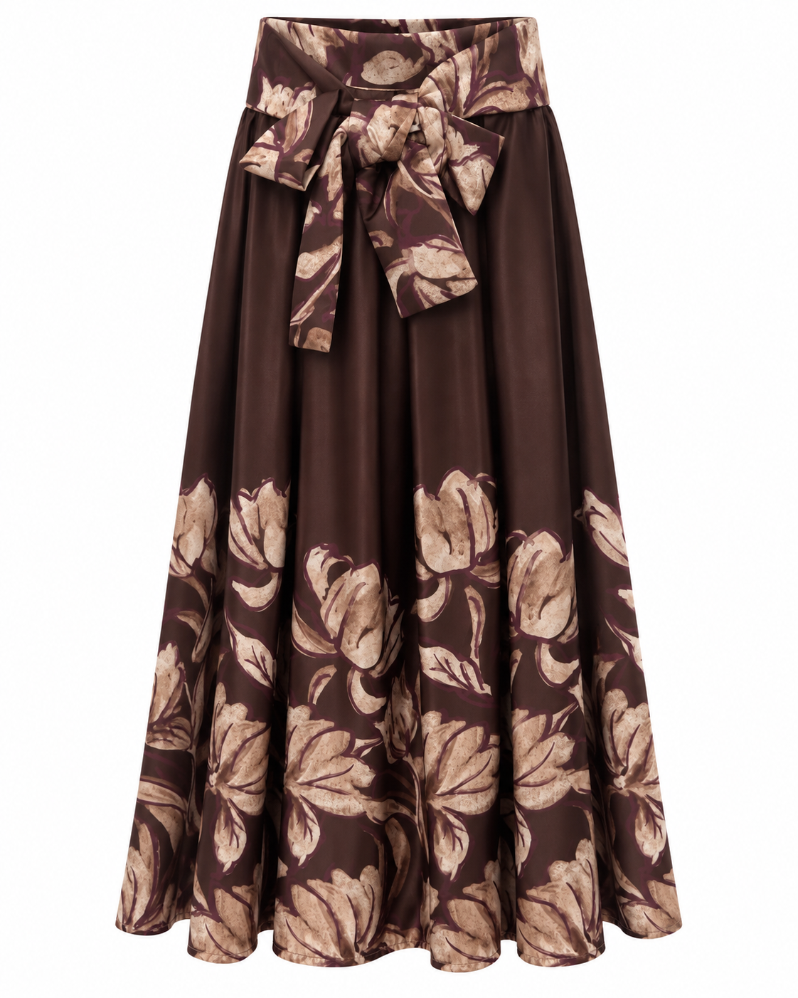 Gonna lunga fantasia in satin