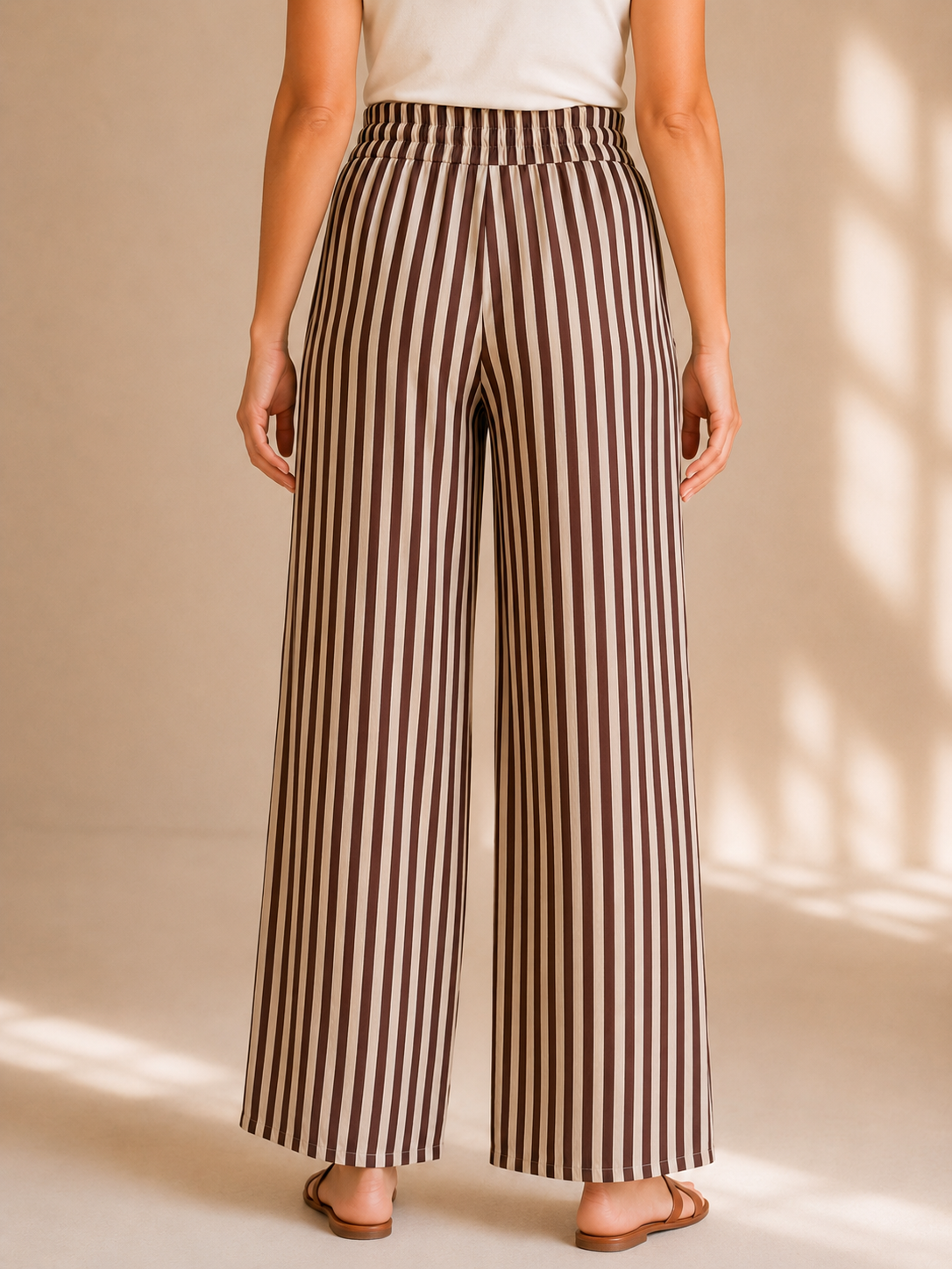 Pantaloni a righe con elastico