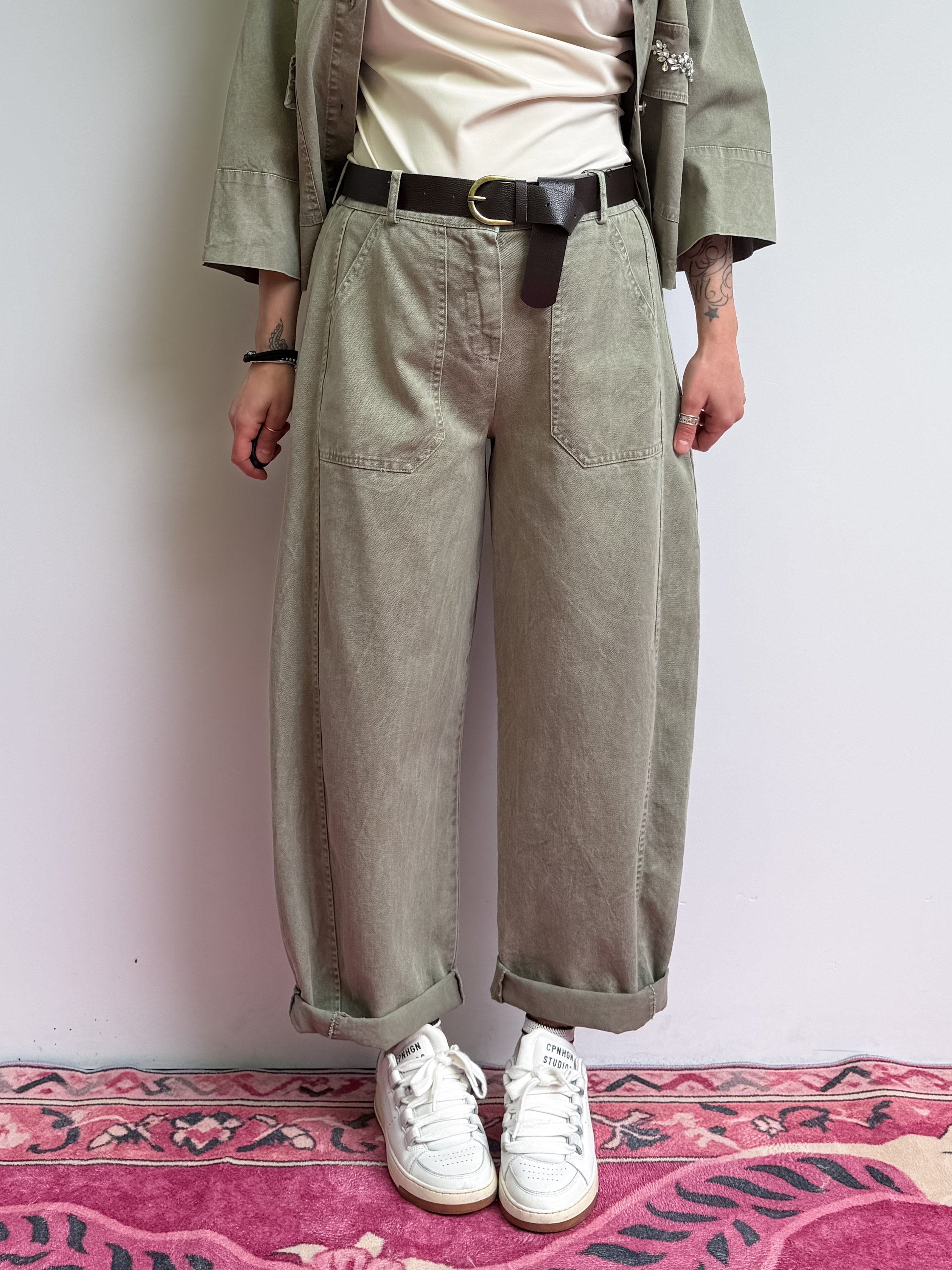 Pantalone baggy stone washed