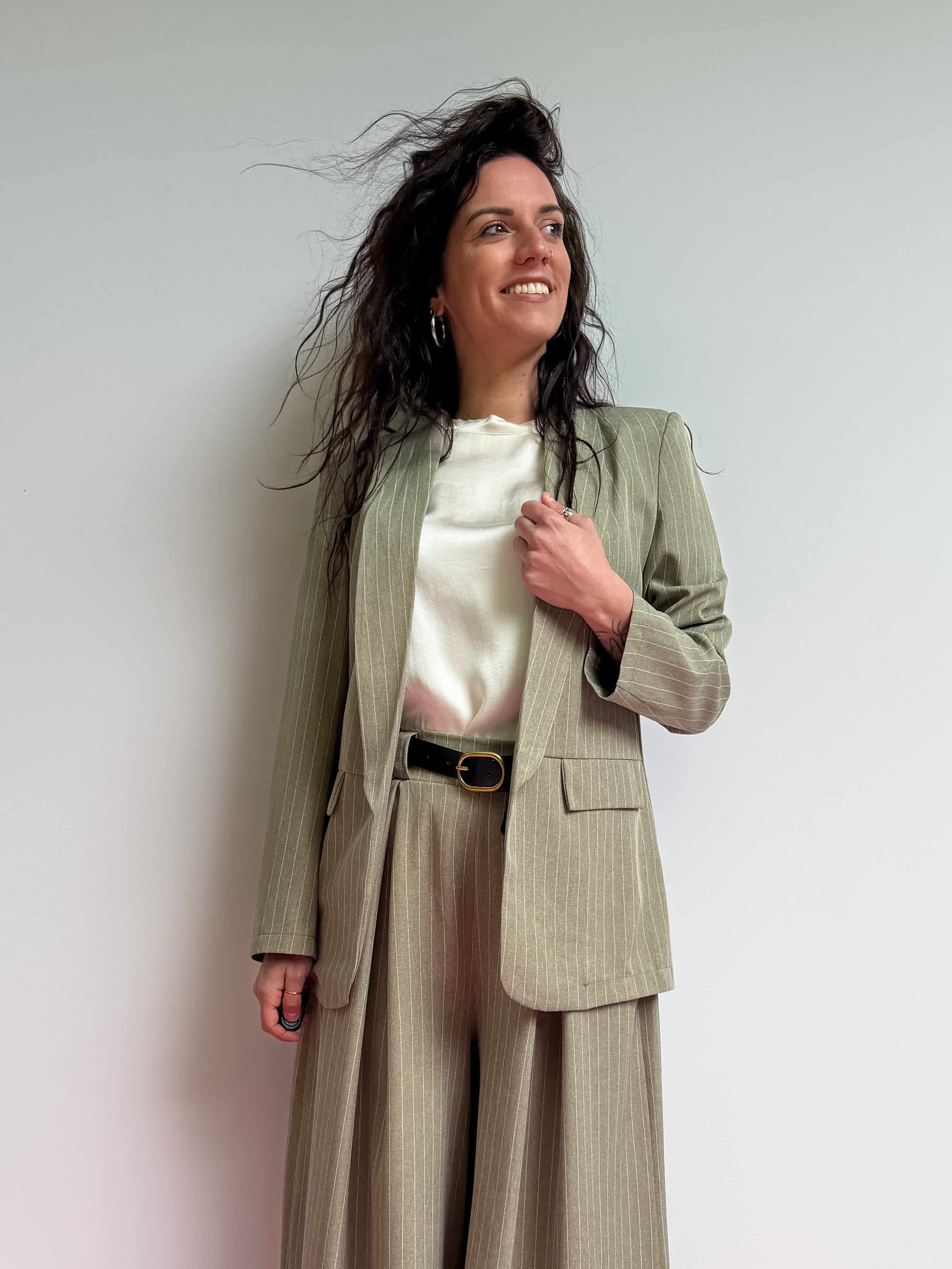 Giacca sfoderata gessata