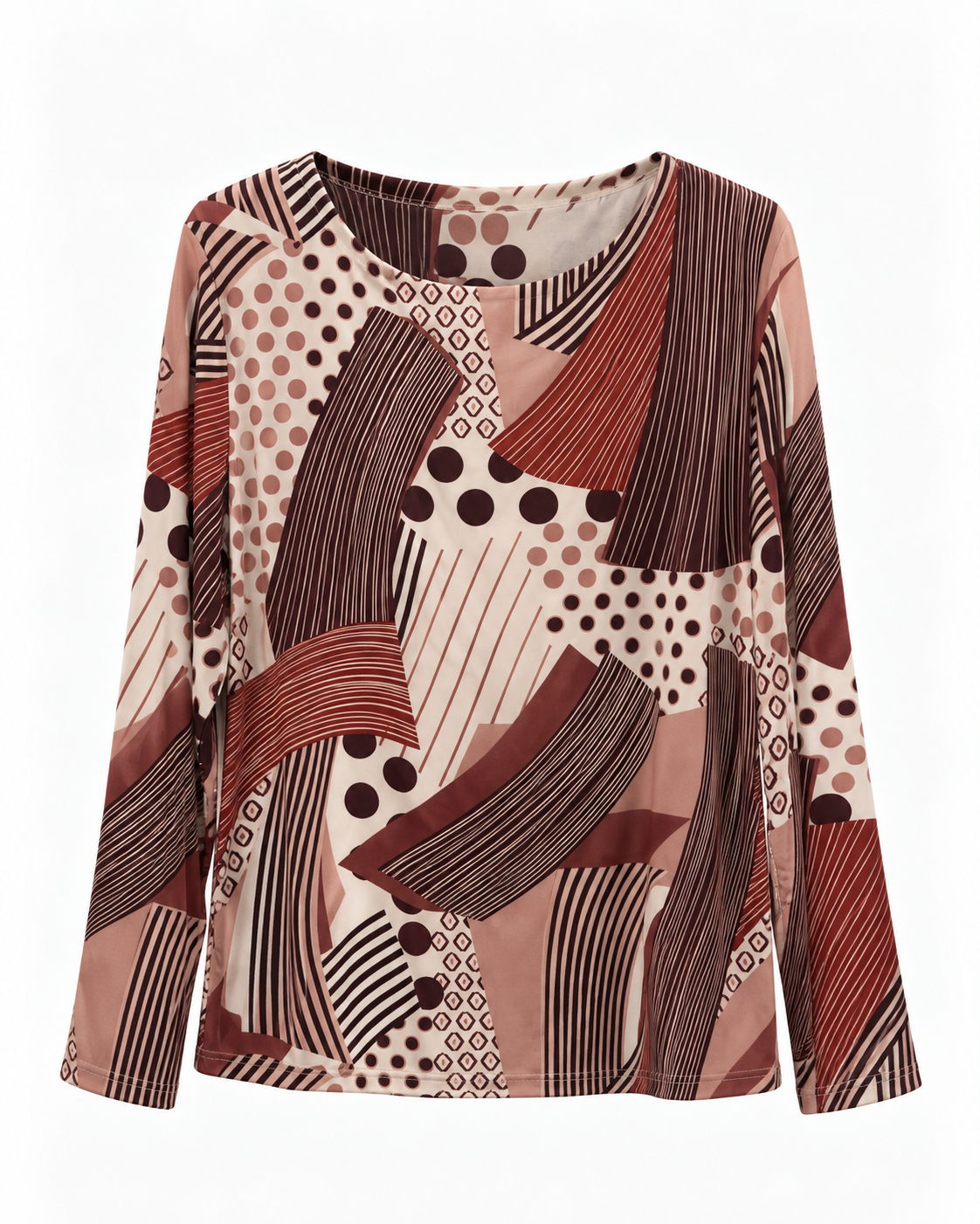 Blusa donna in maglina elastizzata fantasia