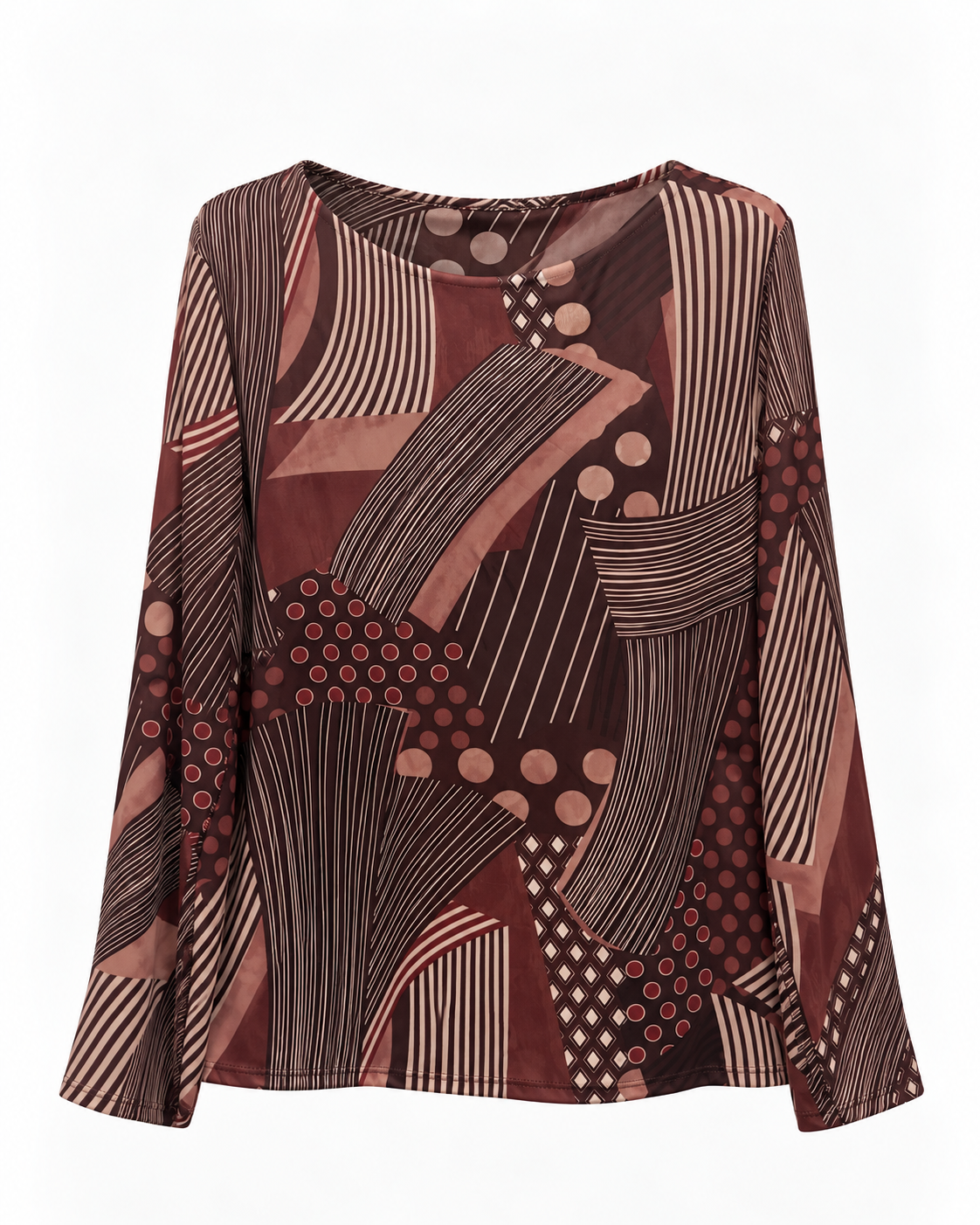 Blusa donna in maglina elastizzata fantasia