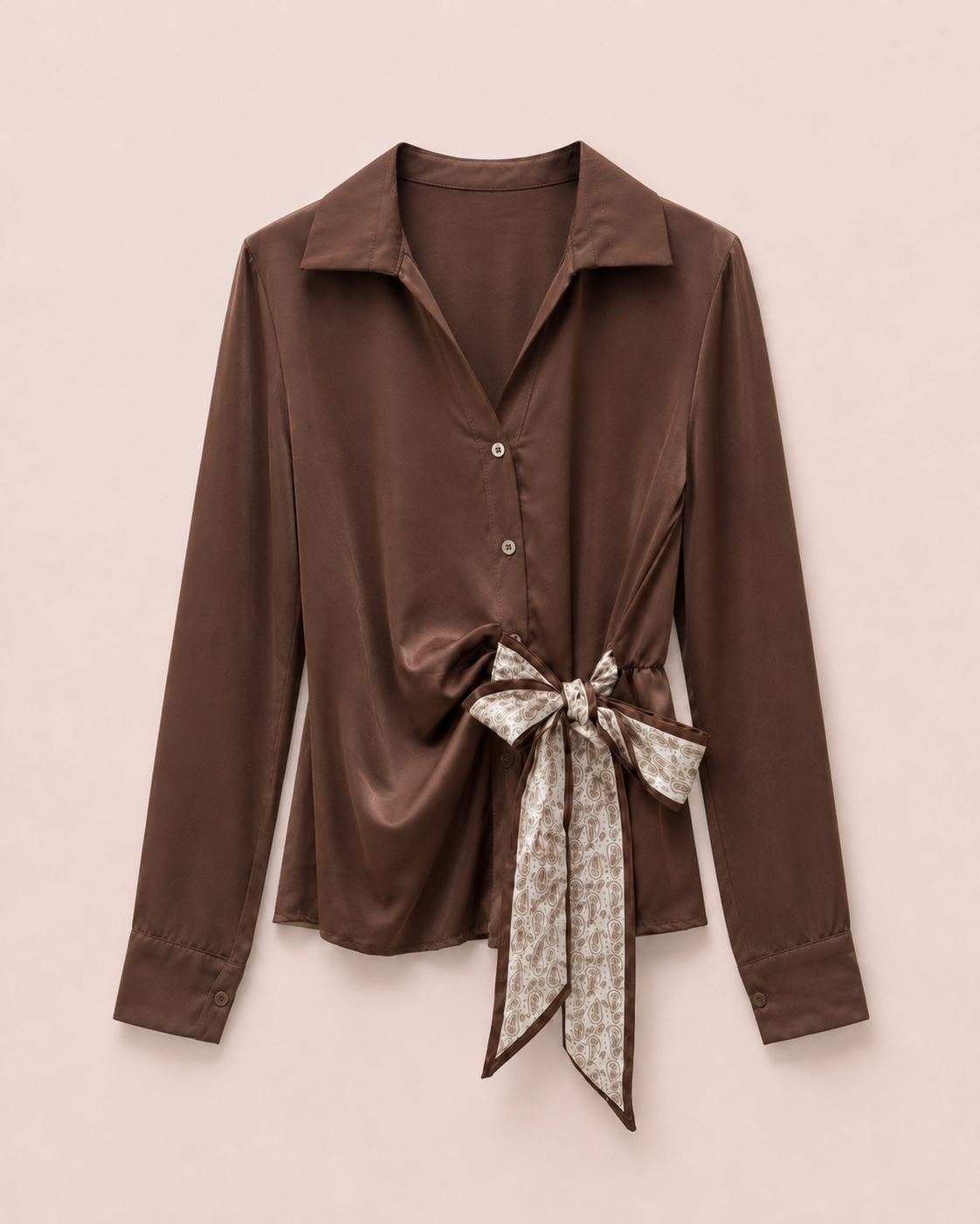 Camicia elasticizzata con foulard