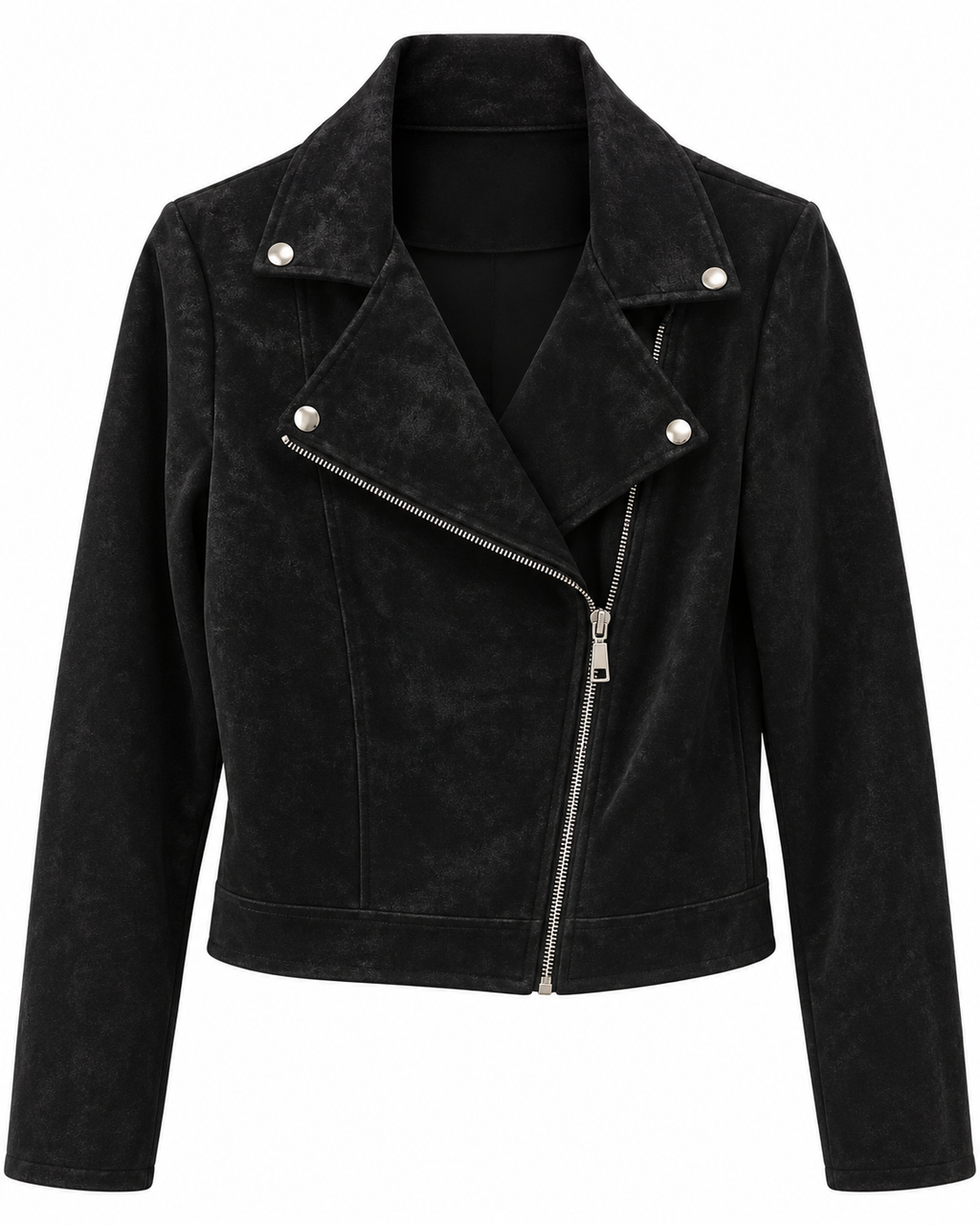 Giacca biker in ecopelle effetto stone washed