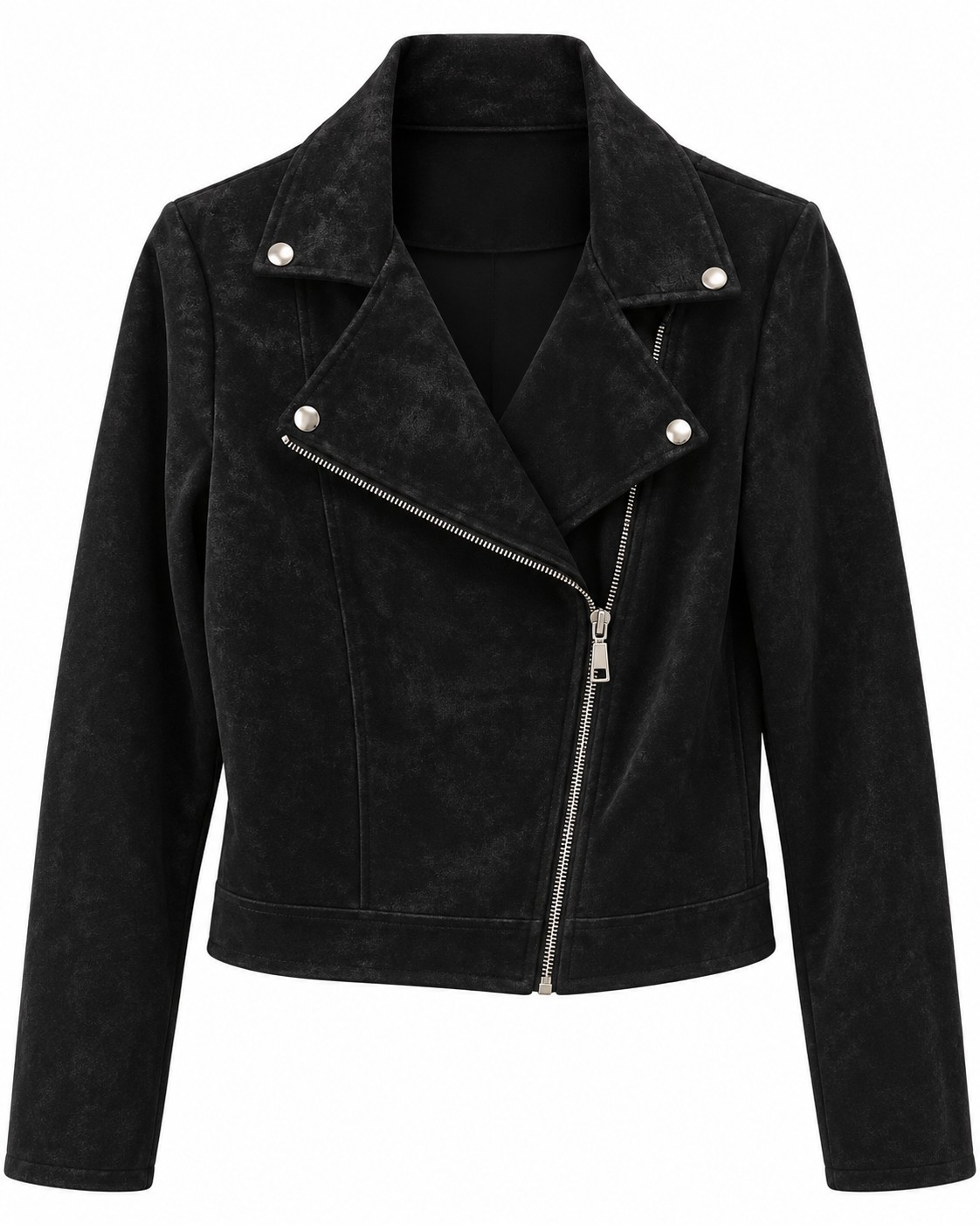 Giacca biker in ecopelle effetto stone washed