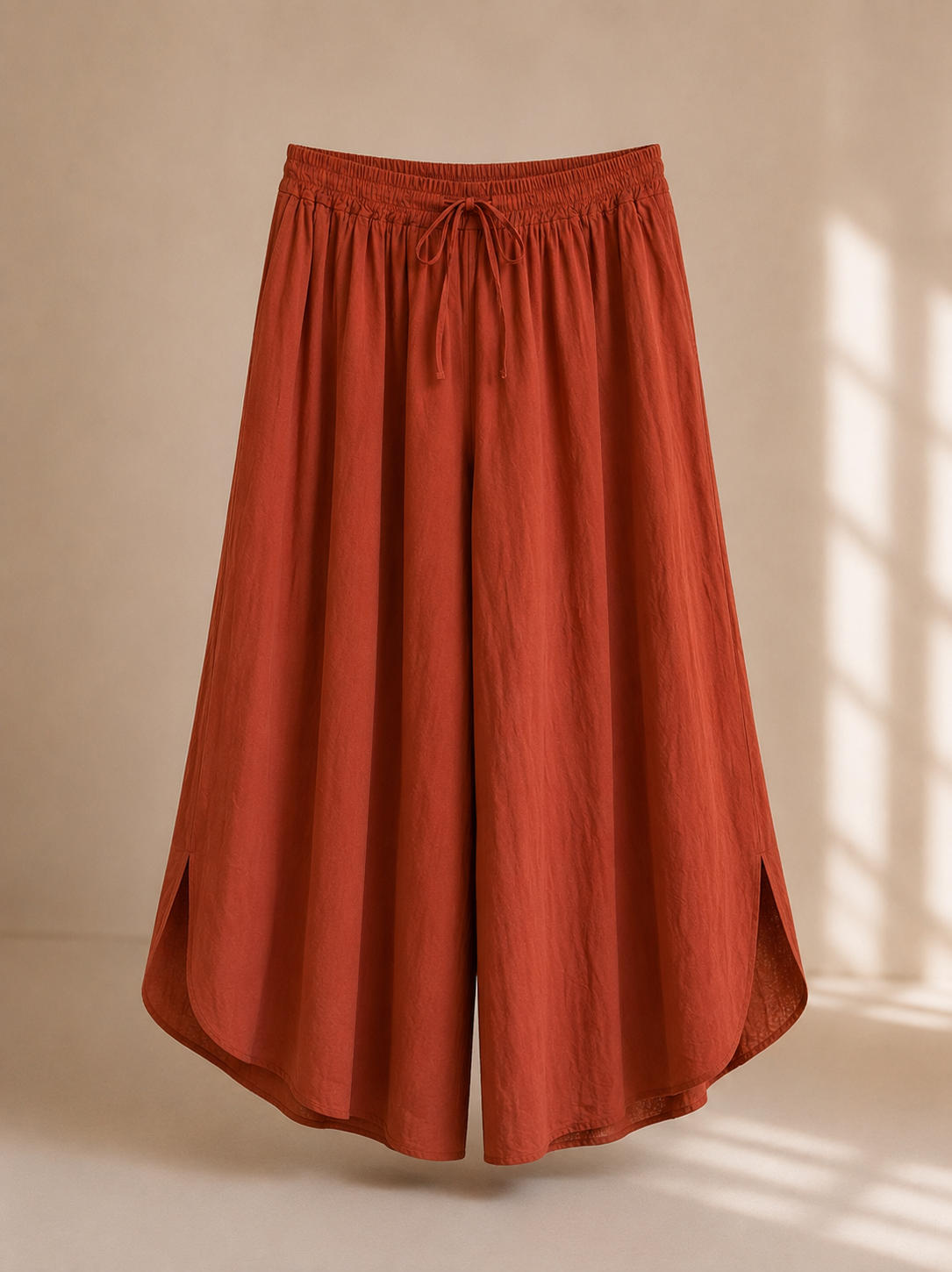 Pantalone palazzo leggero con spacco laterale