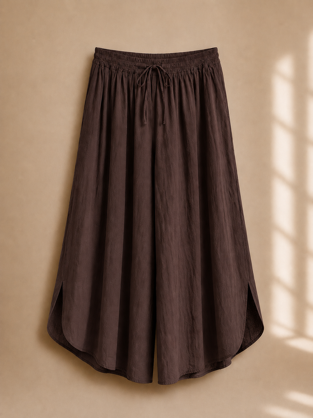 Pantalone palazzo leggero con spacco laterale