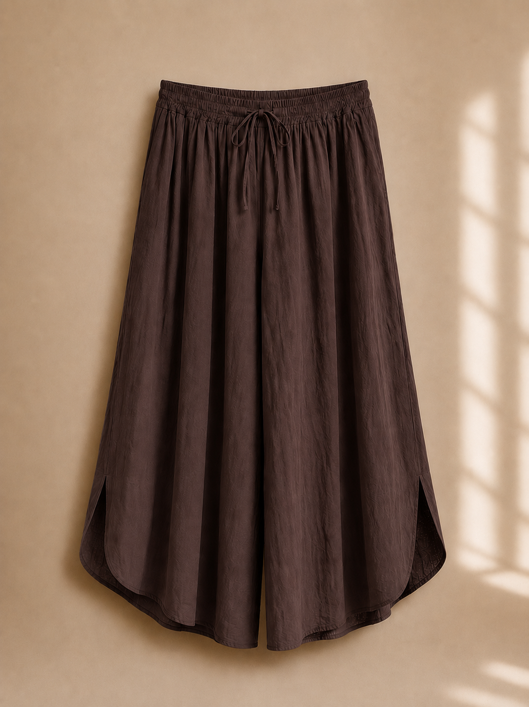 Pantalone palazzo leggero con spacco laterale