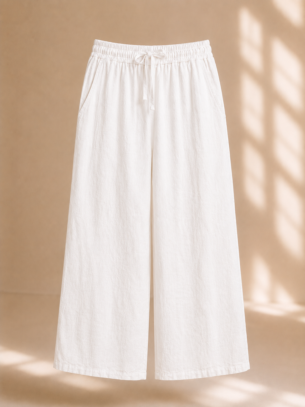 Pantaloni in lino a palazzo