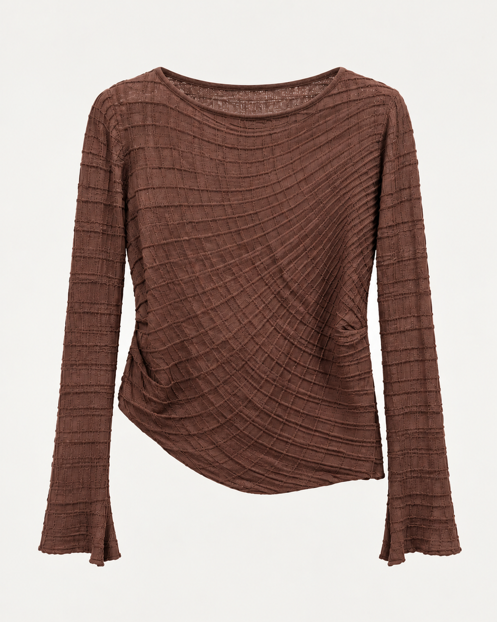 Maglia donna drappeggiata in tessuto lavorato