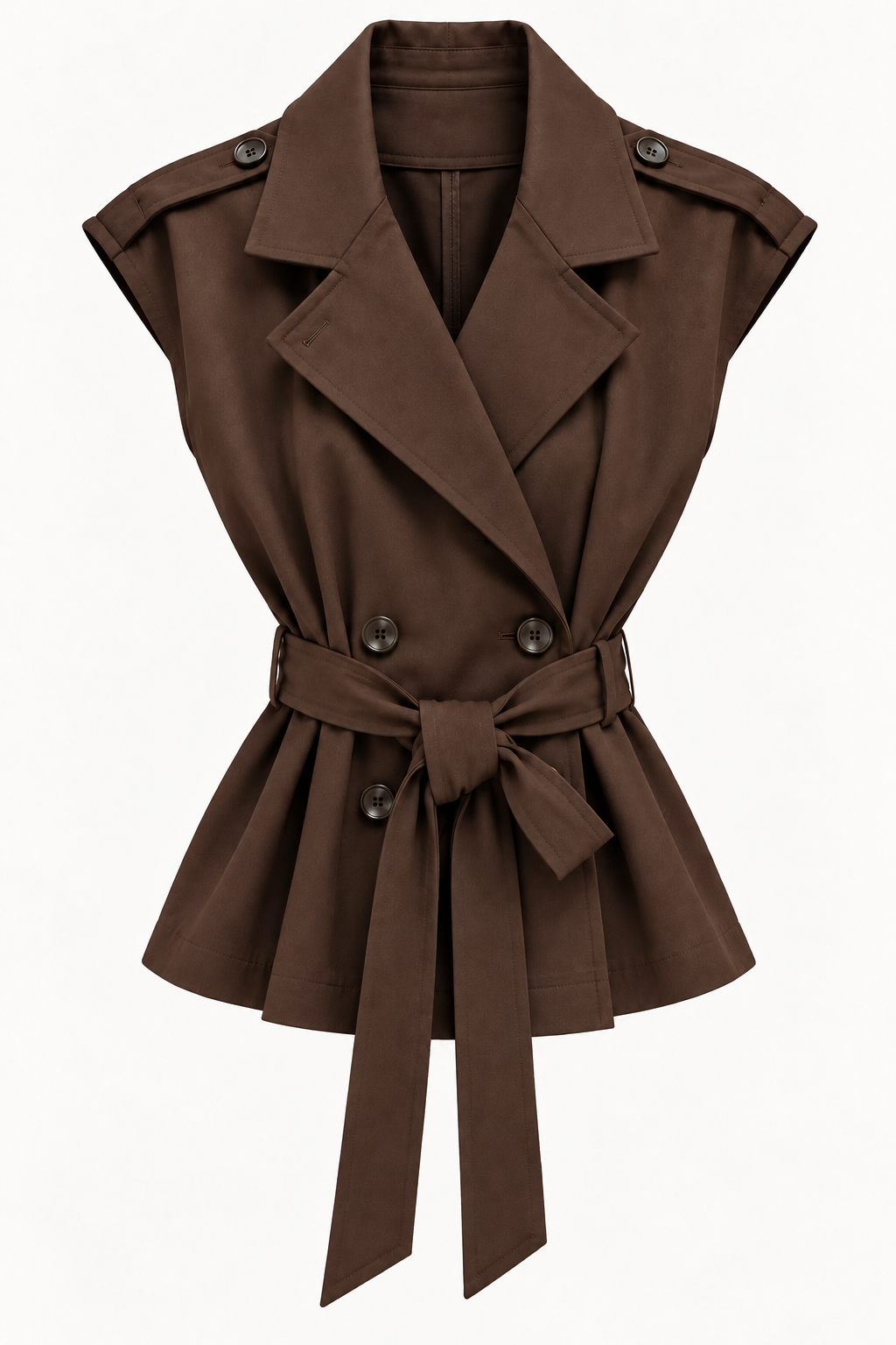 Gilet donna stile trench con cintura
