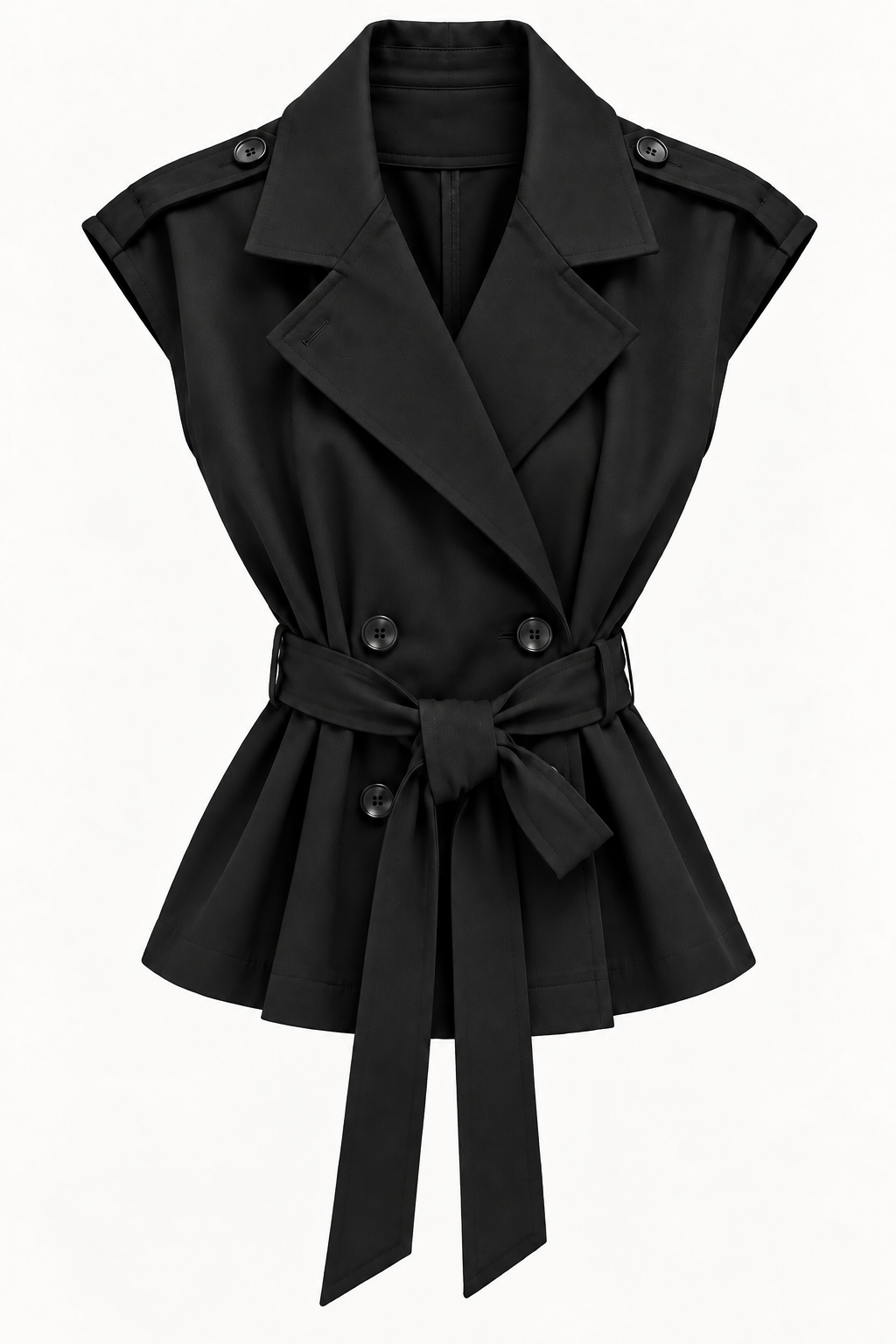 Gilet donna stile trench con cintura