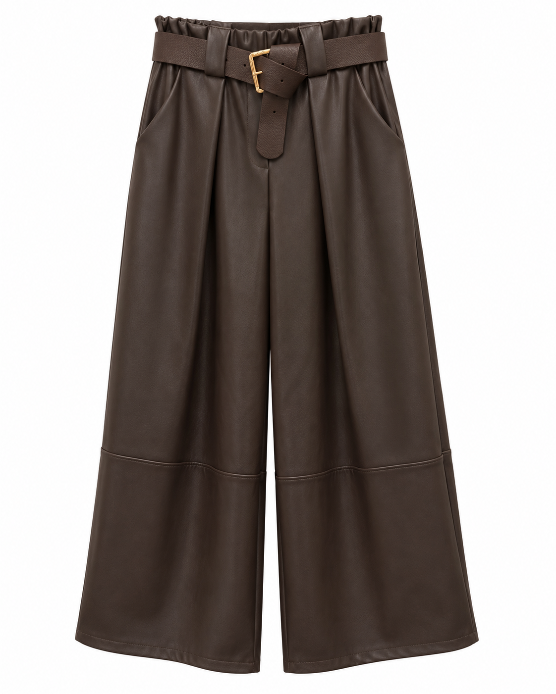 Pantalone a palazzo in ecopelle