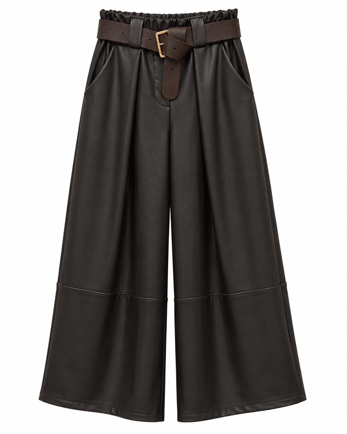 Pantalone a palazzo in ecopelle