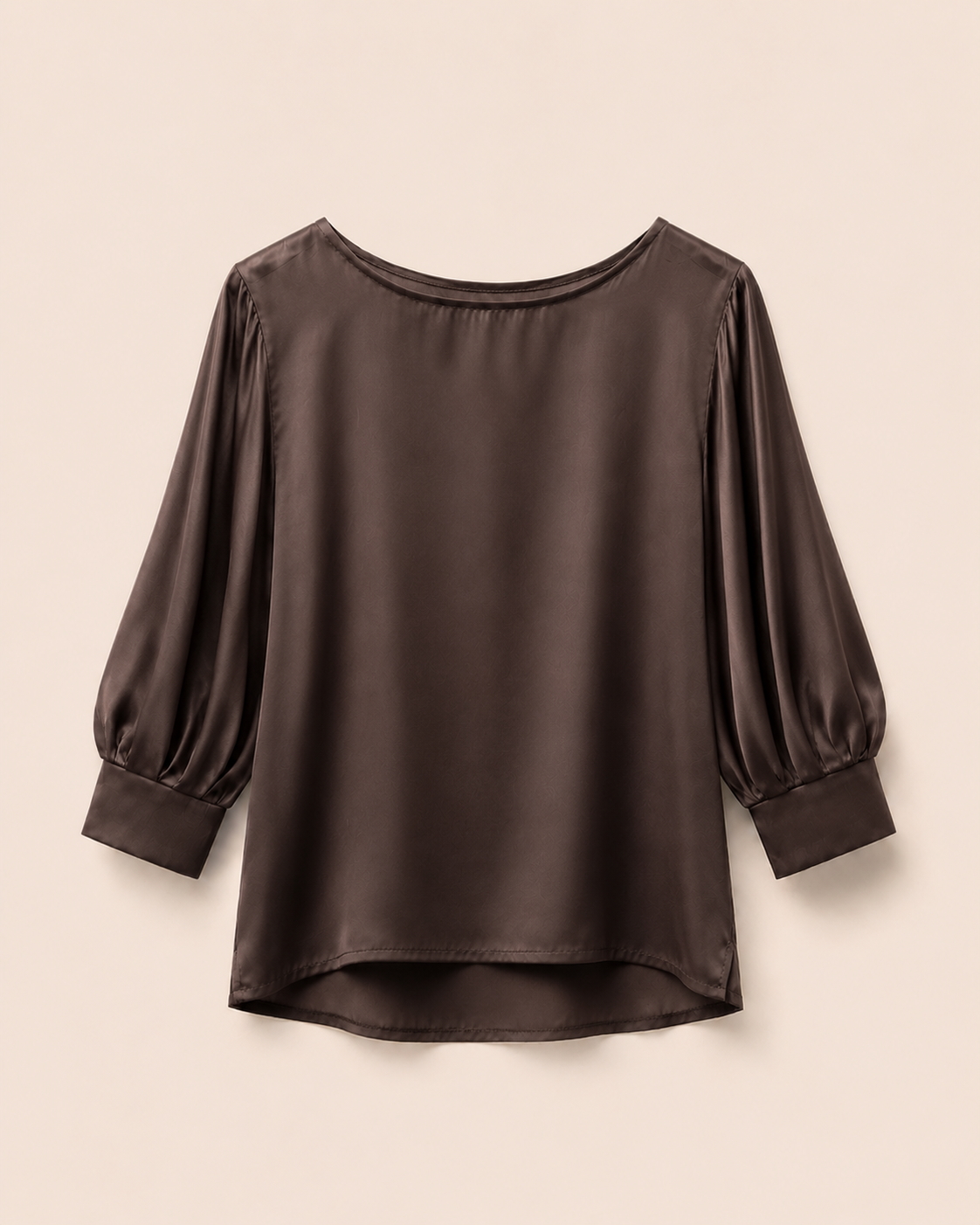 Blusa satinata con manica 3/4