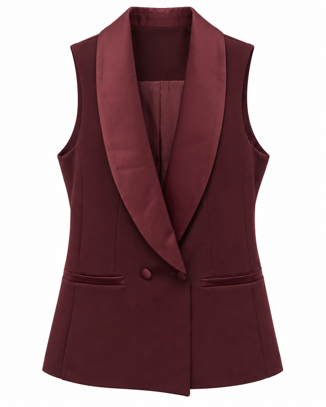 Gilet elegante con revers in raso