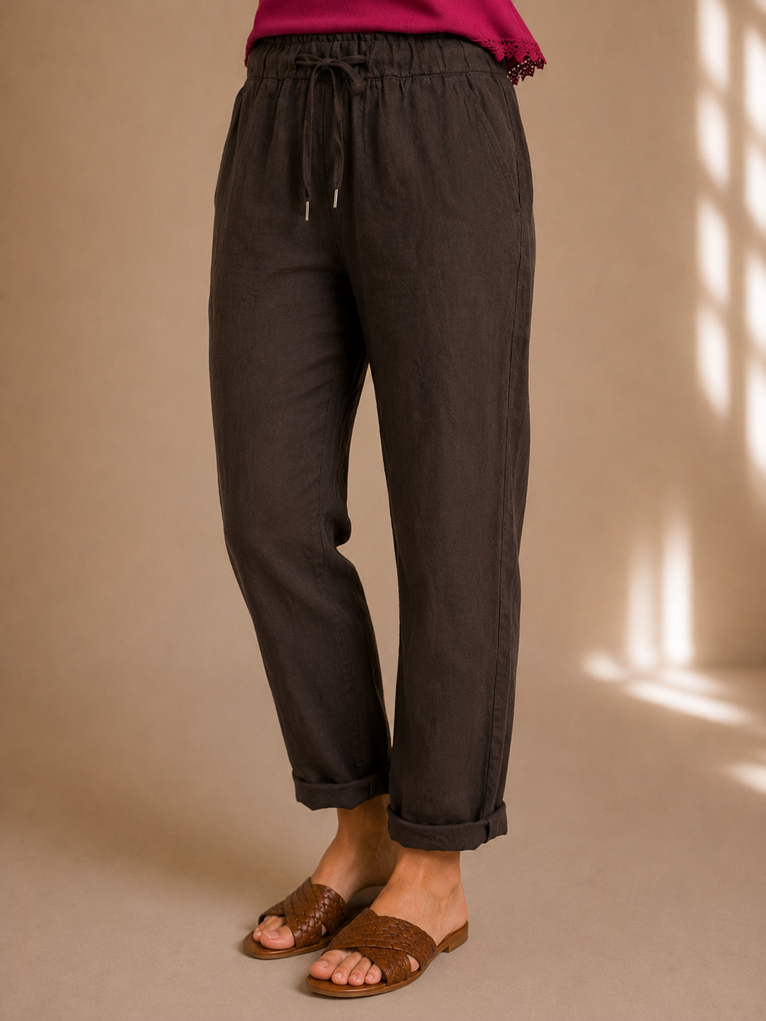 Pantalone in lino con coulisse