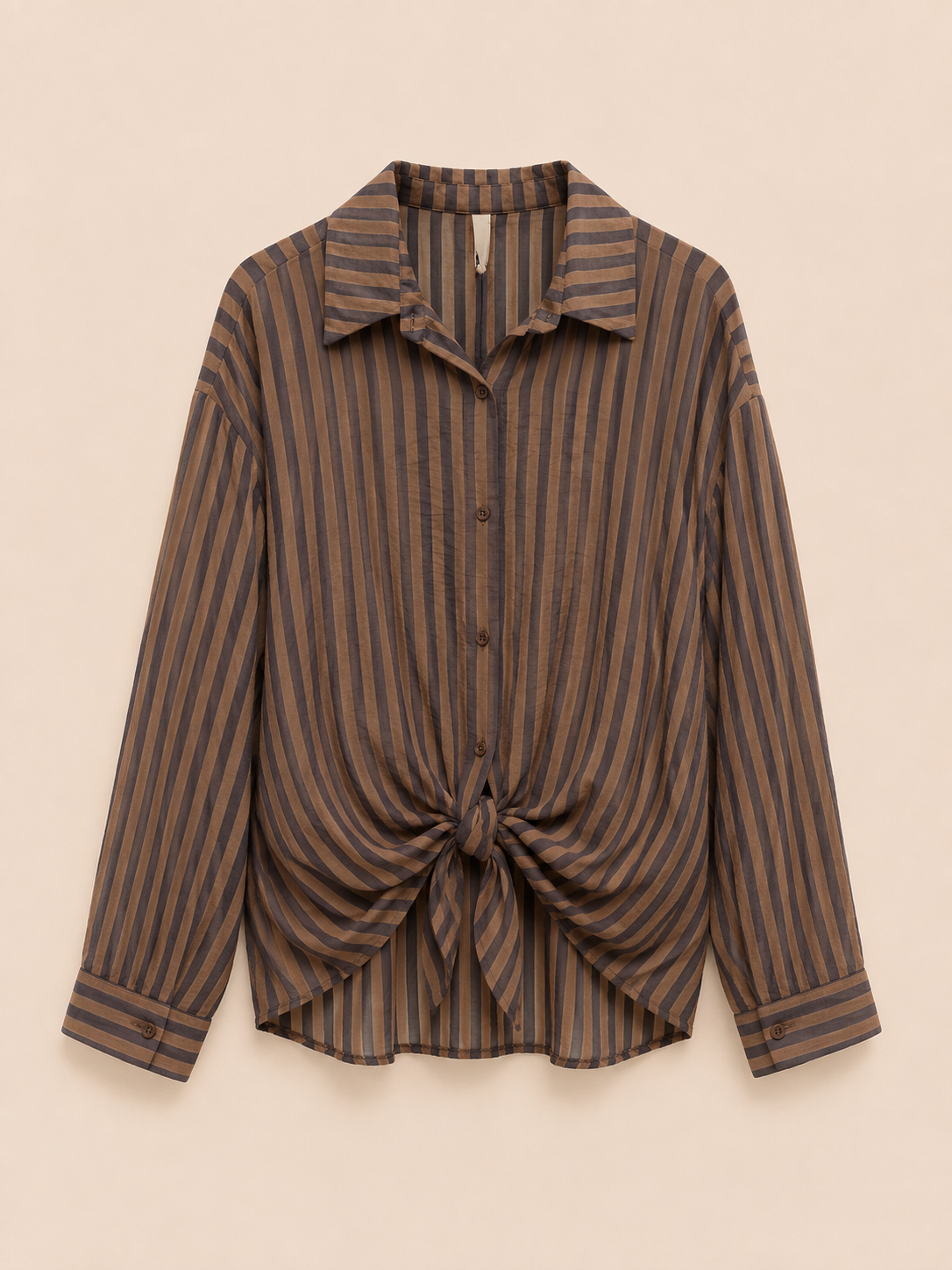 Camicia over velata a righe