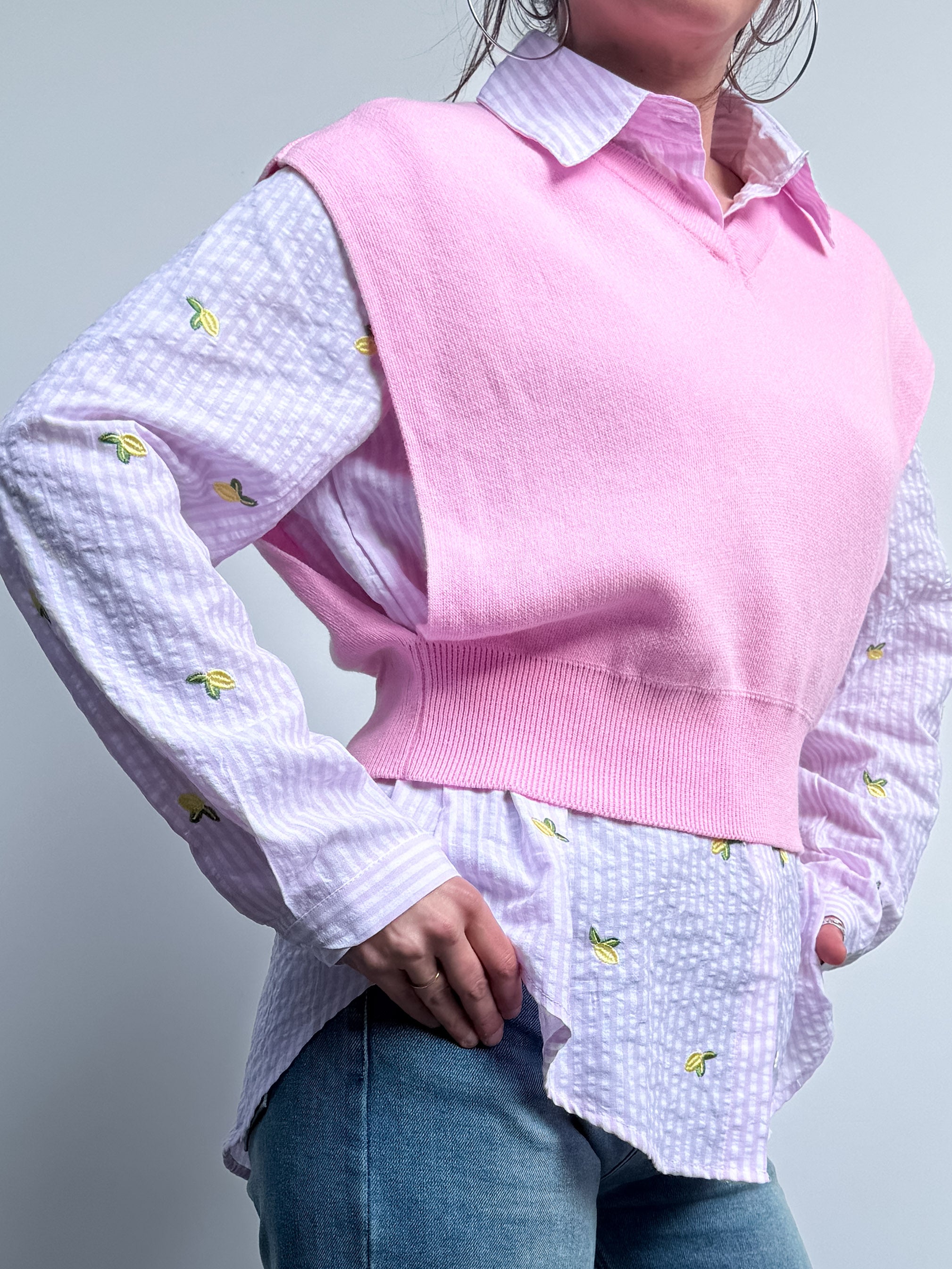 Gilet corto in maglia