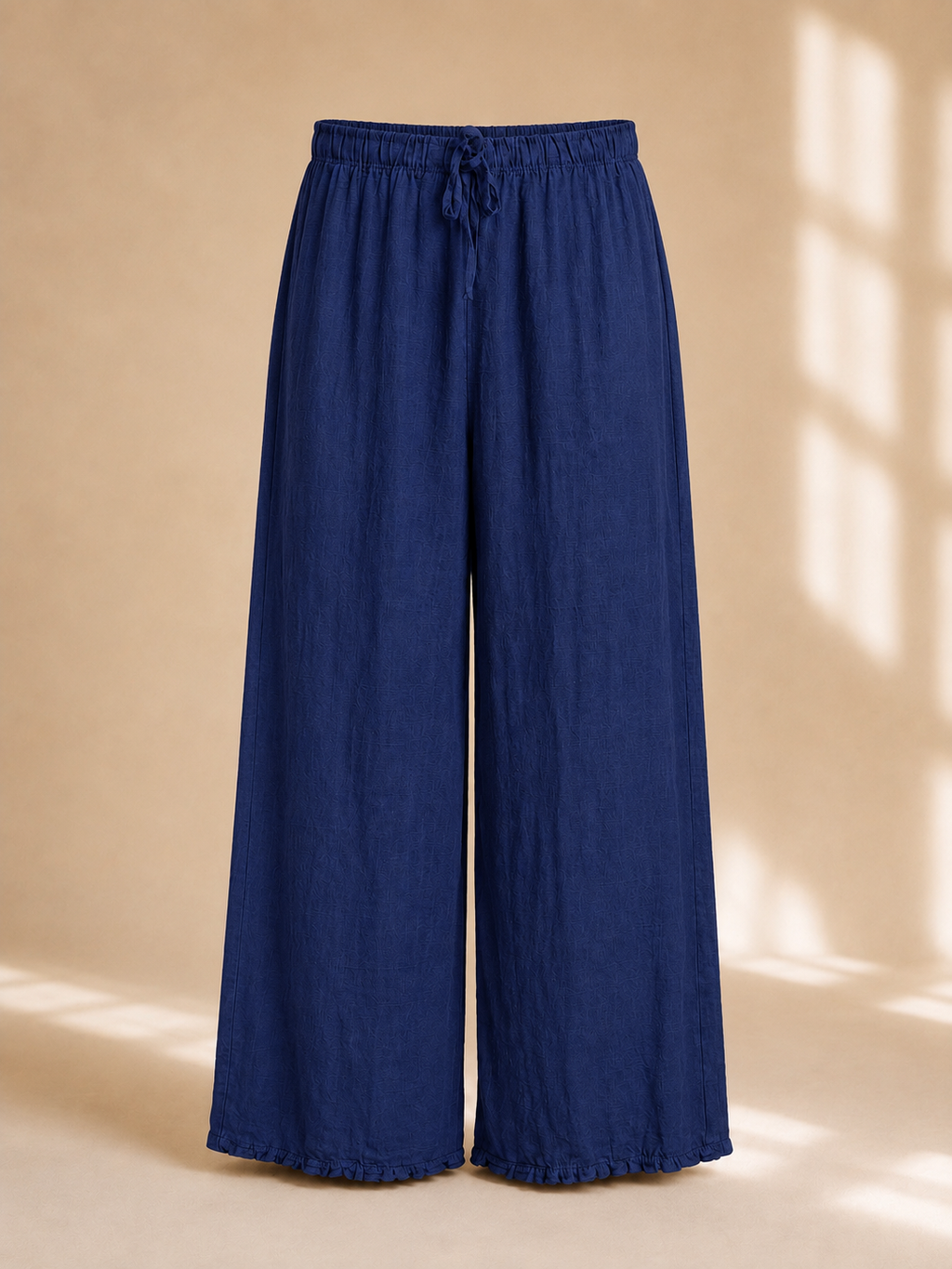 Pantalone palazzo effetto lino
