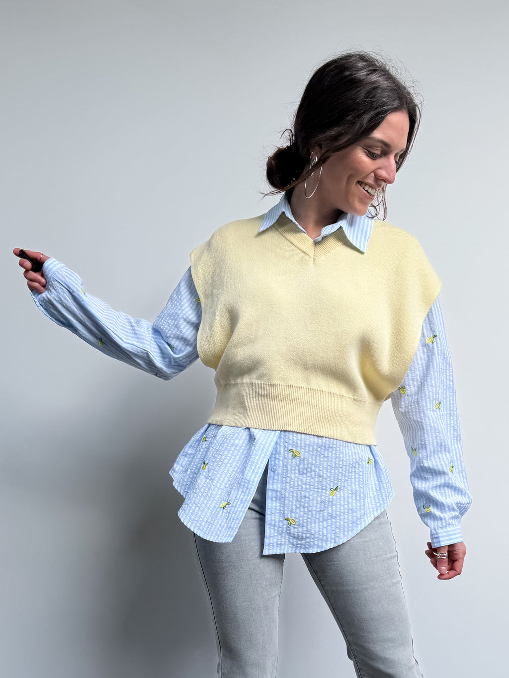 Gilet corto in maglia