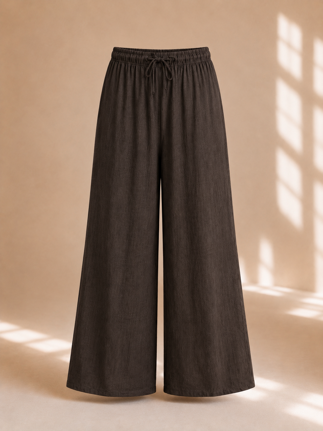 Pantalone palazzo effetto lino