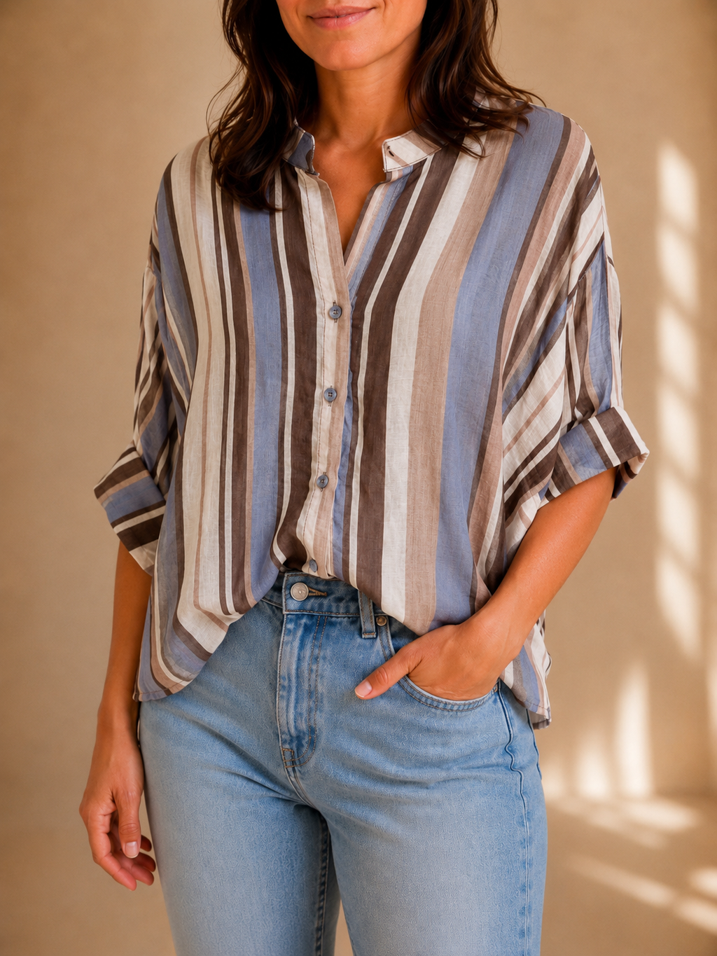 Camicia velata a righe
