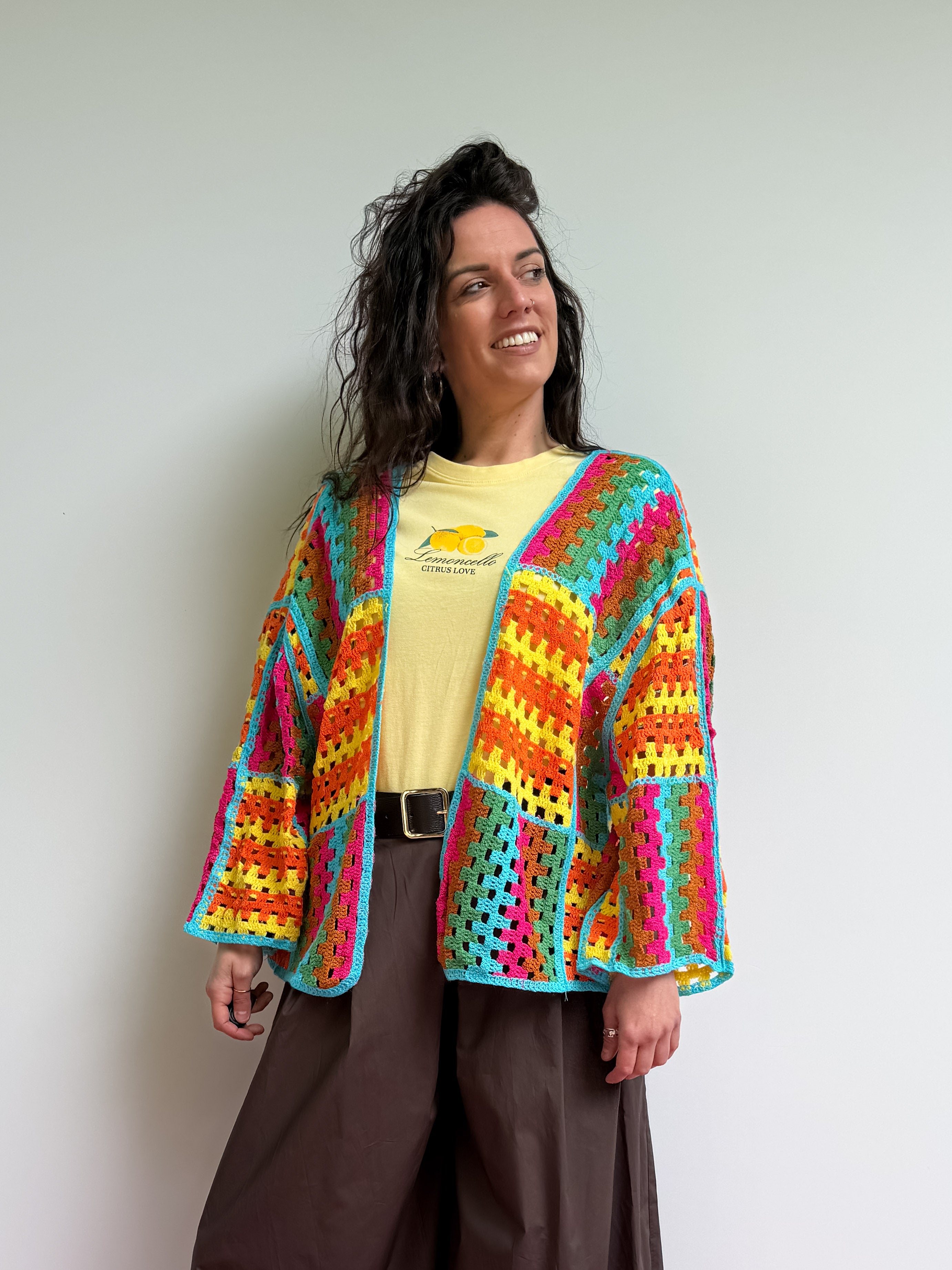 Giacca crochet multicolor