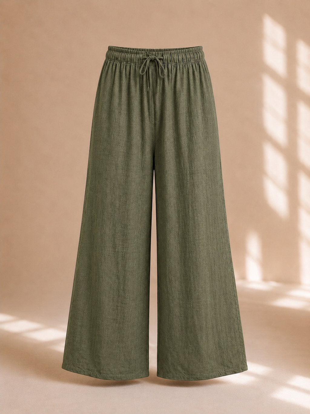 Pantalone palazzo effetto lino