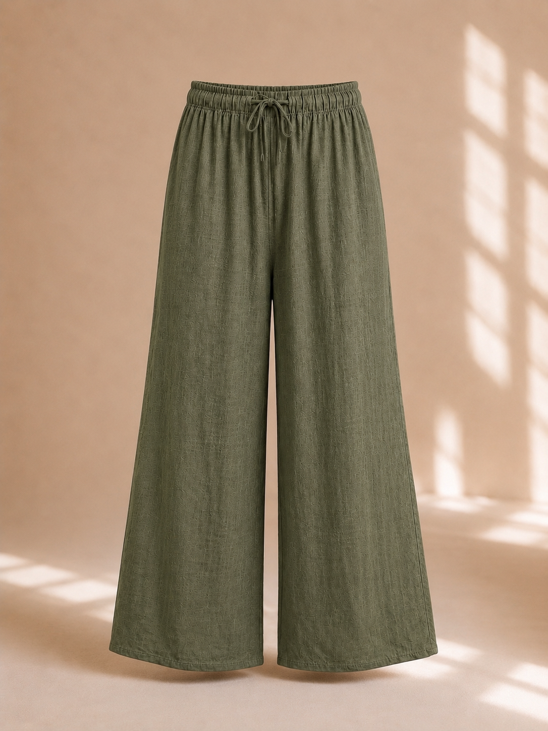 Pantalone palazzo effetto lino