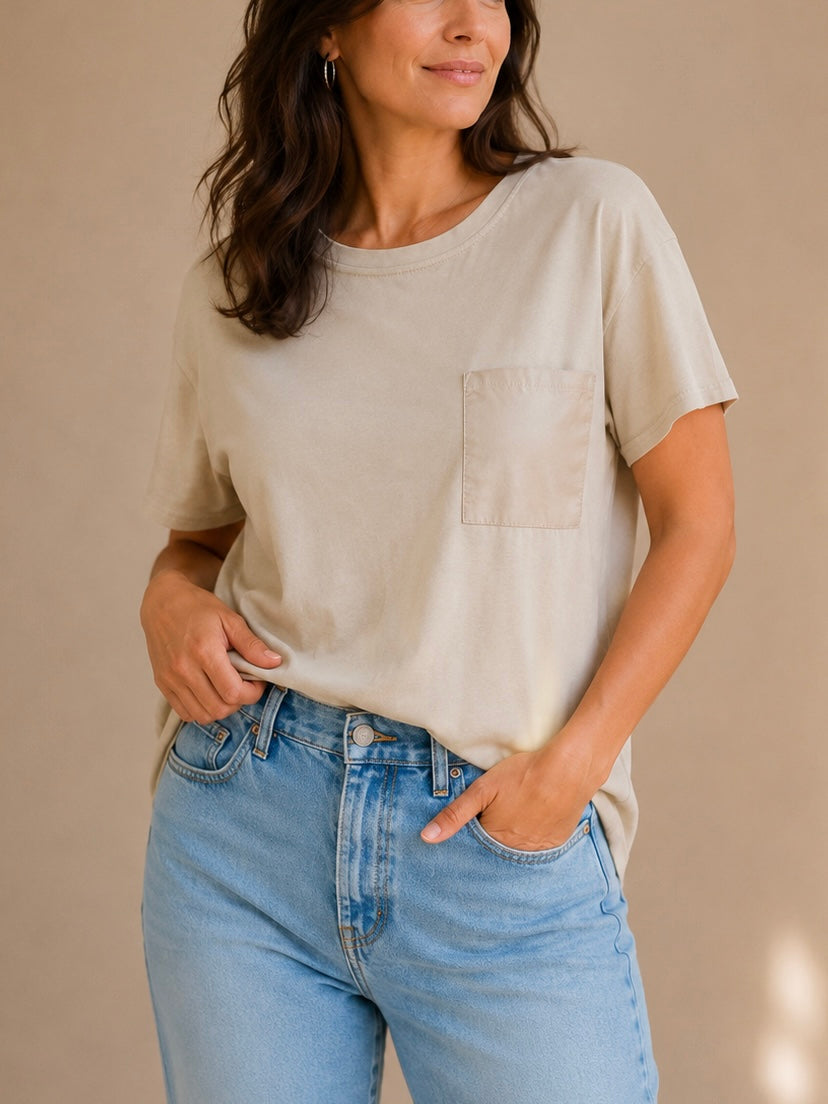 T-shirt basic con taschino