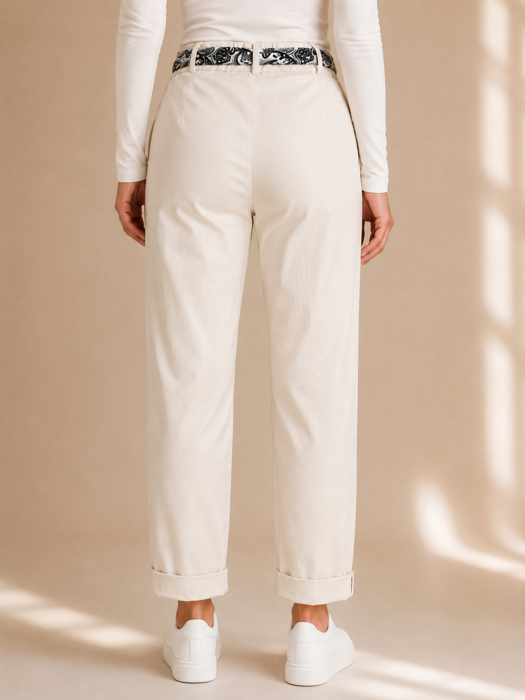 Pantalone in cotone con foulard