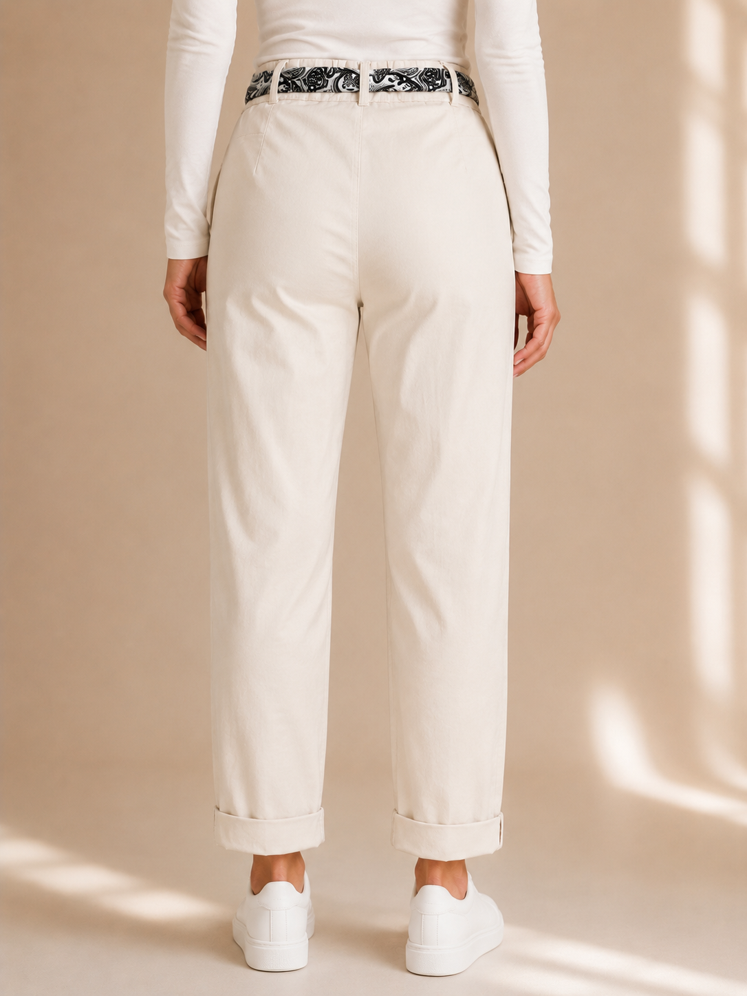 Pantalone in cotone con foulard