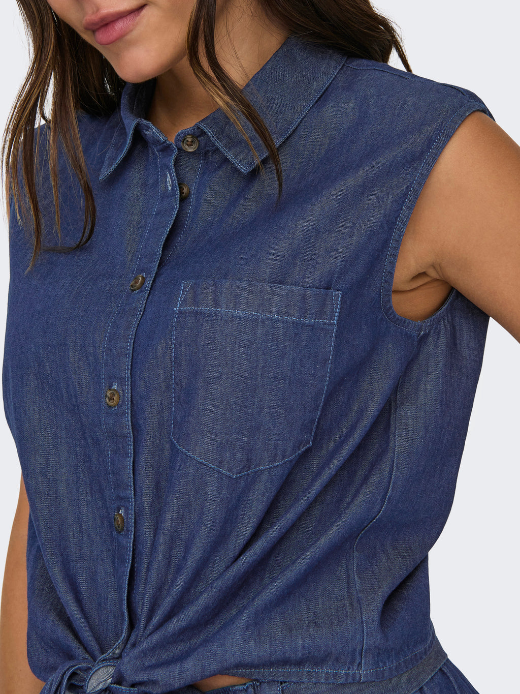 Camicia simil jeans smanicata