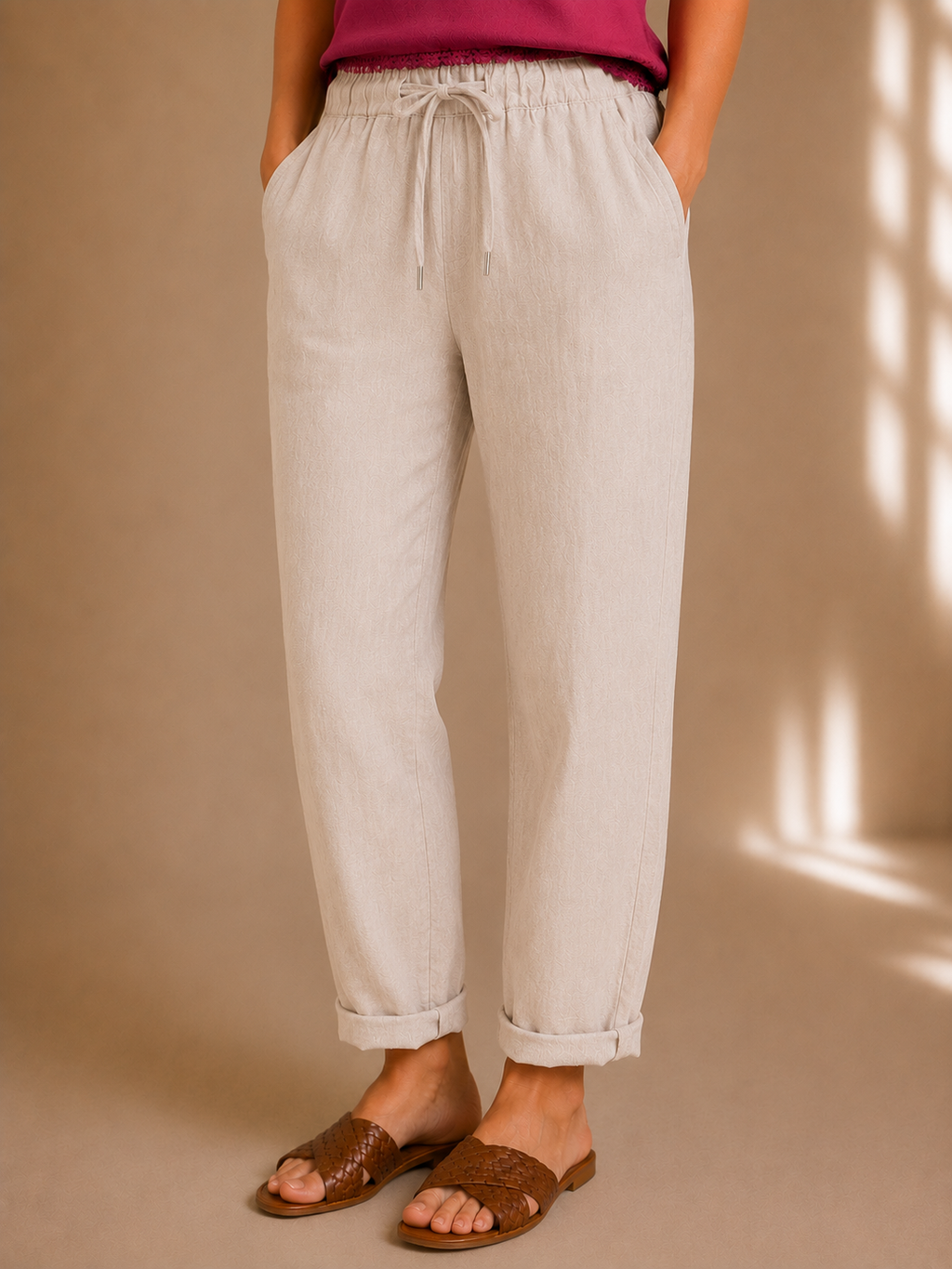 Pantalone in lino con coulisse