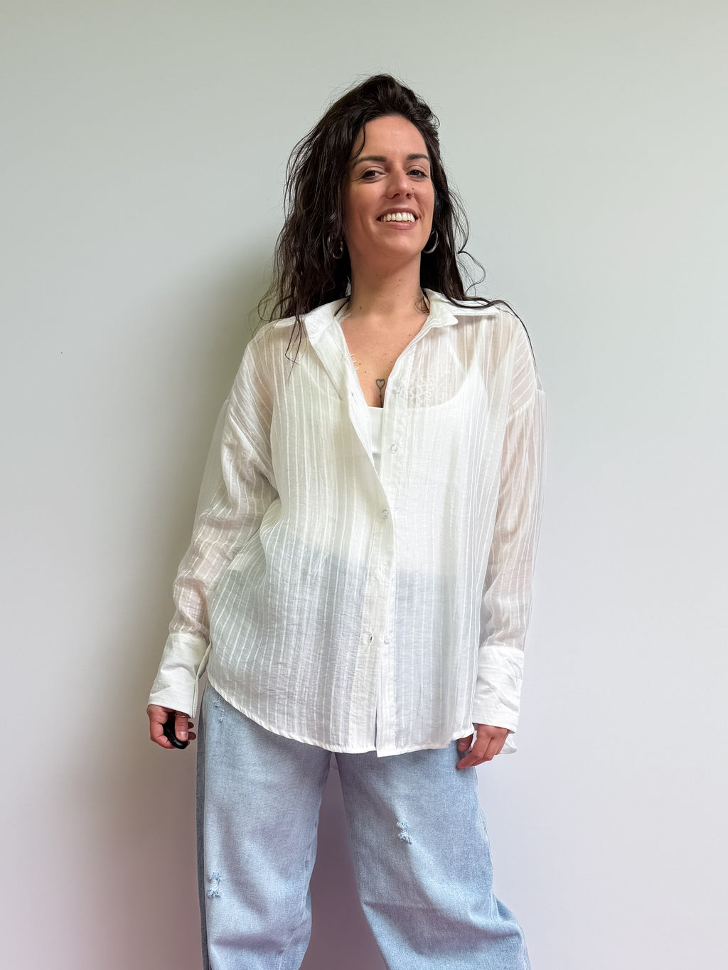 Camicia over gessata