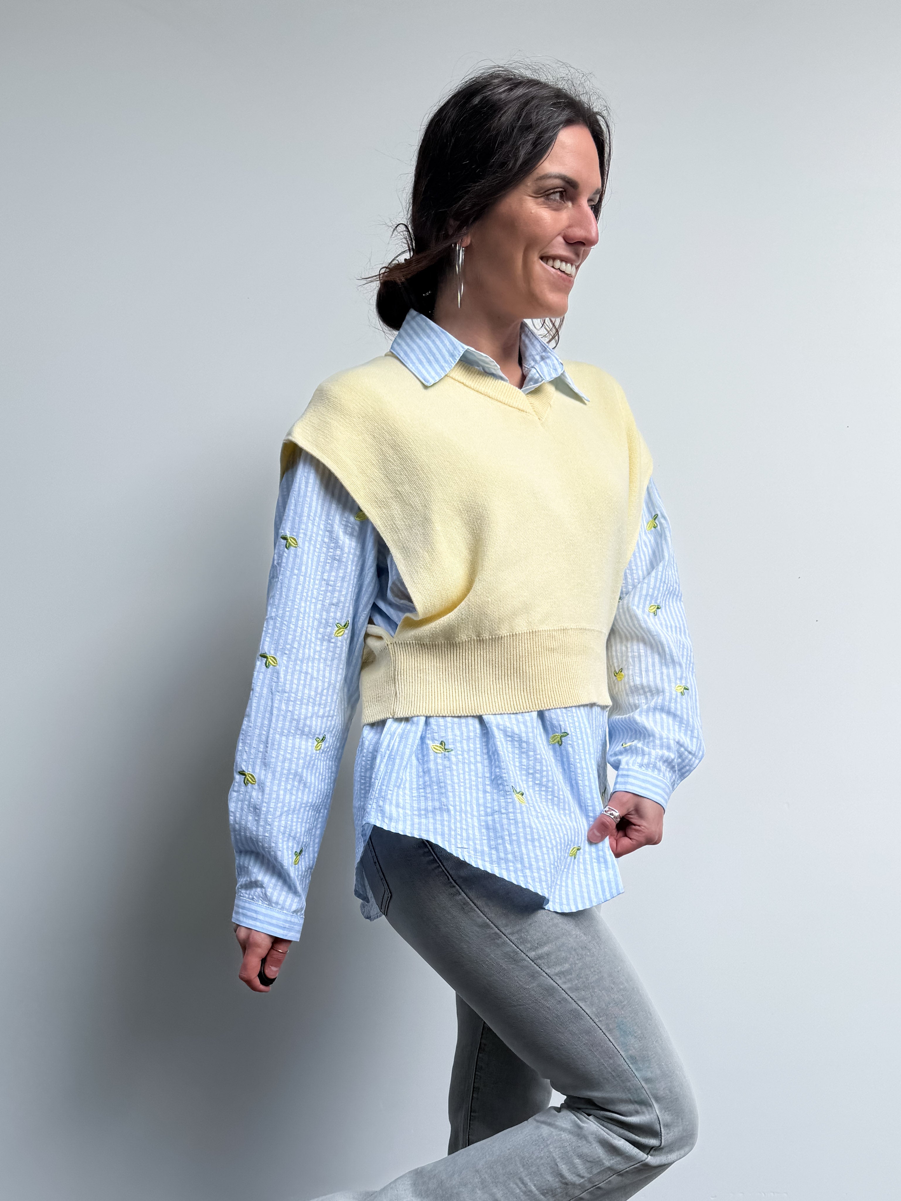 Gilet corto in maglia