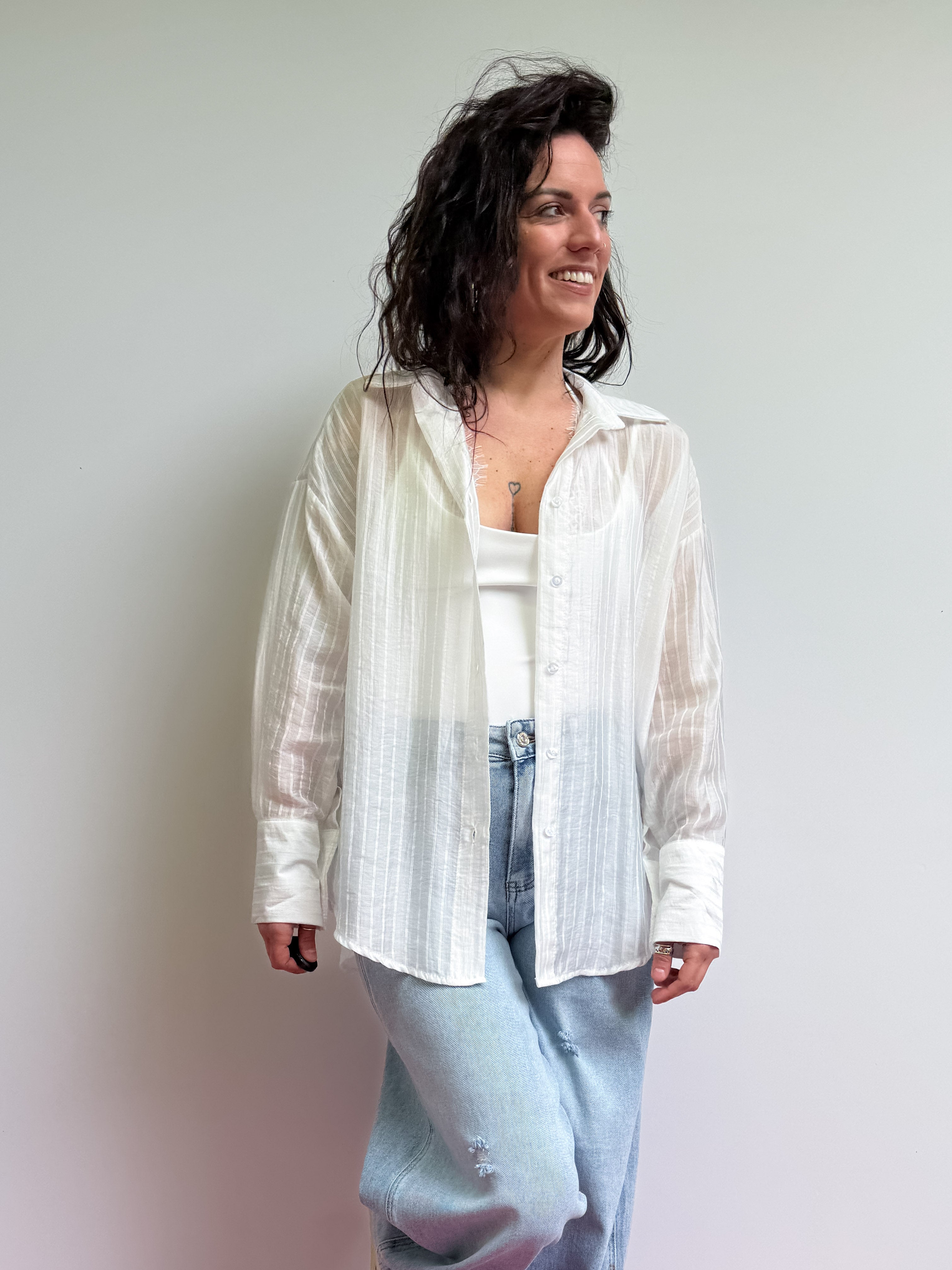 Camicia over gessata