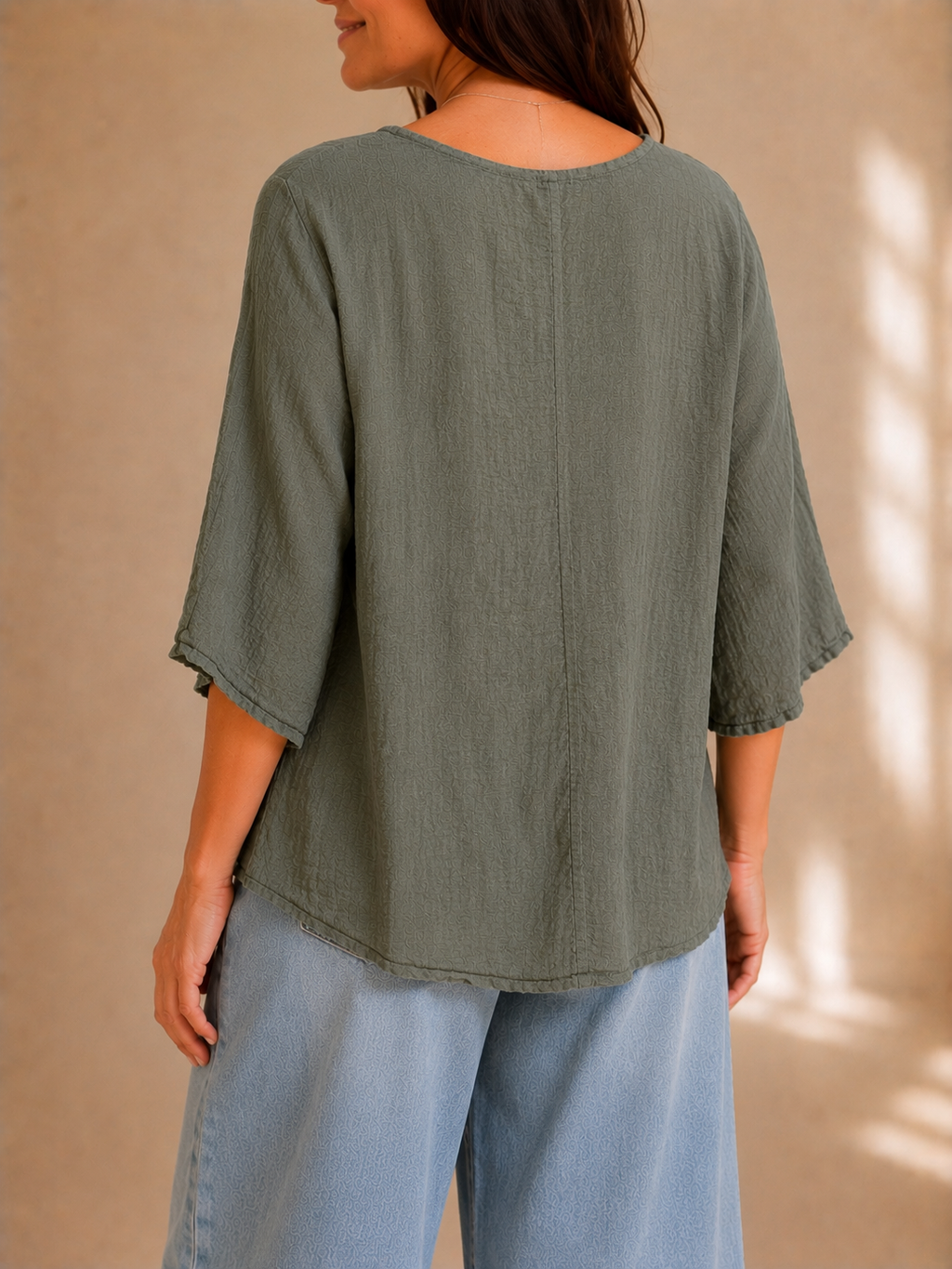 Blusa effetto lino