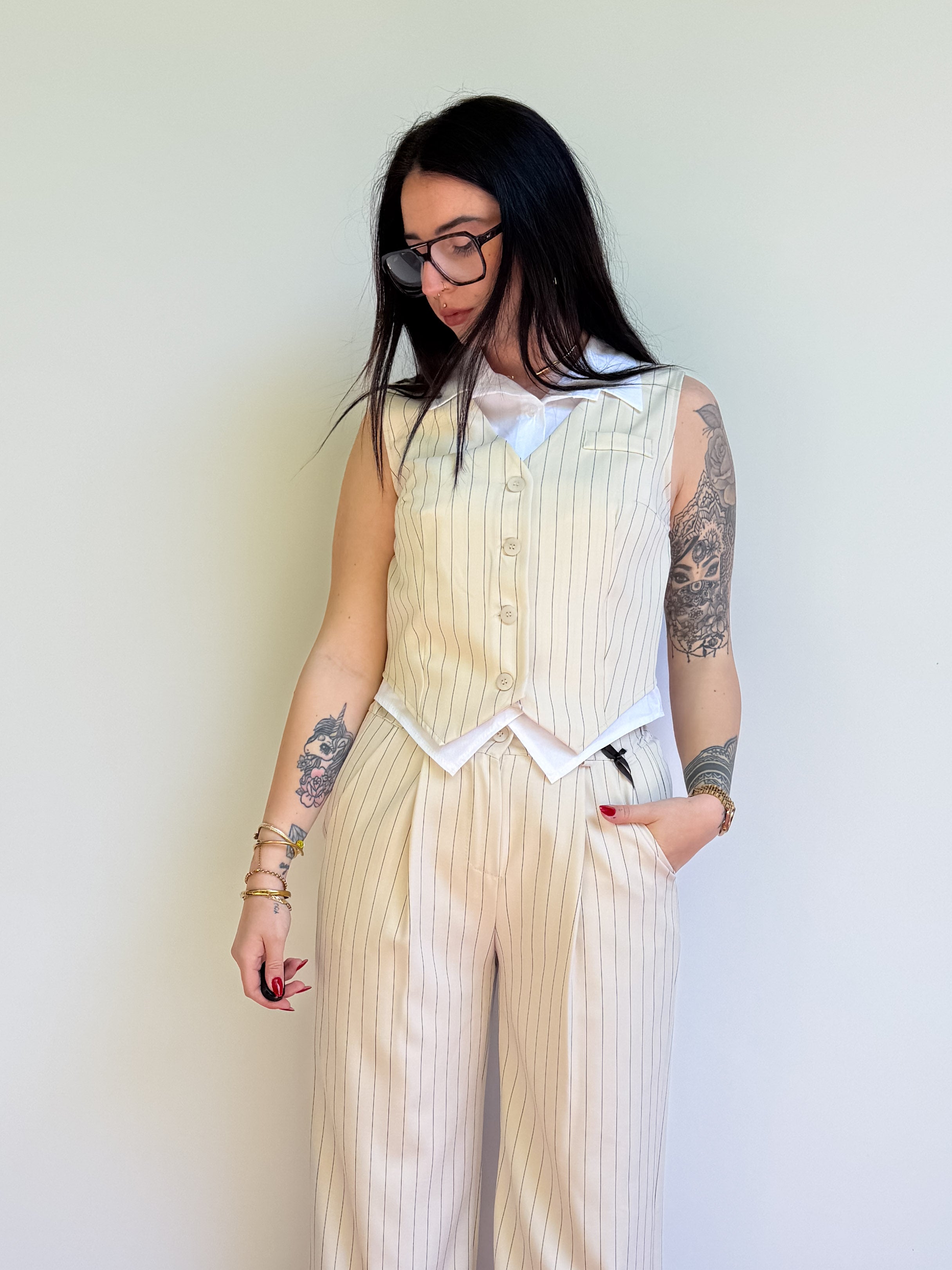 Gilet con finta camicia