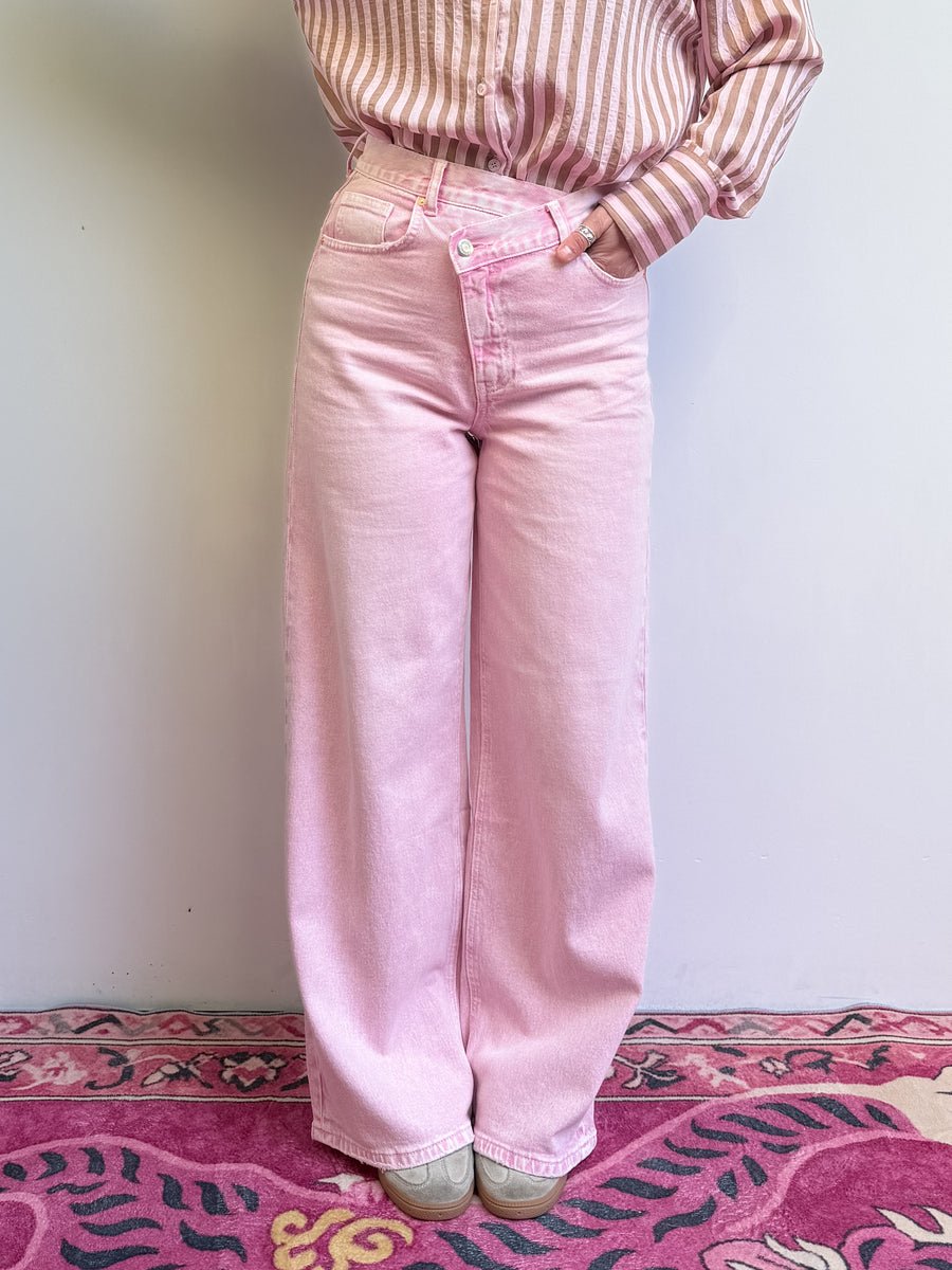 Jeans rosa incrociati