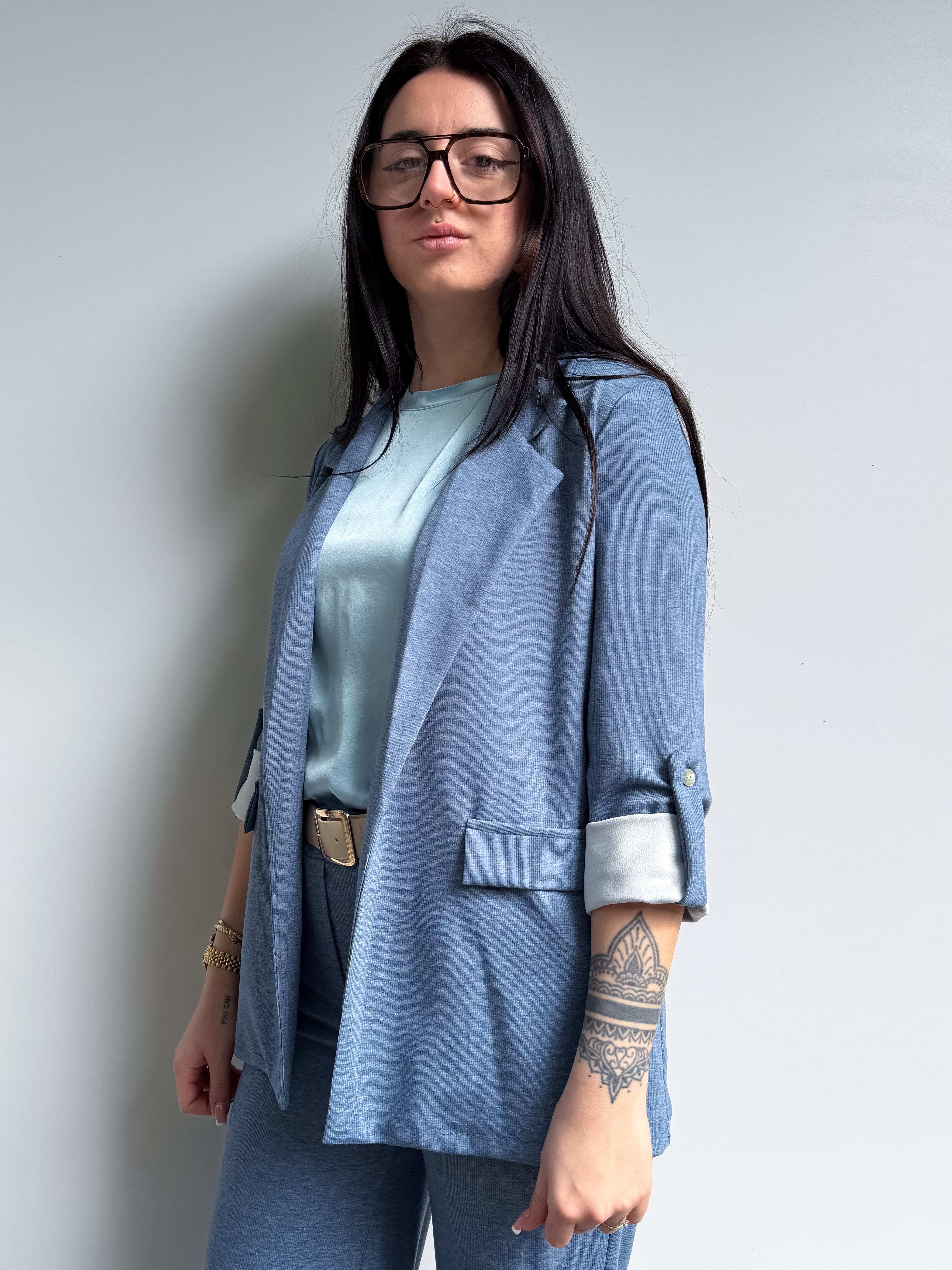 Giacca aperta a costine