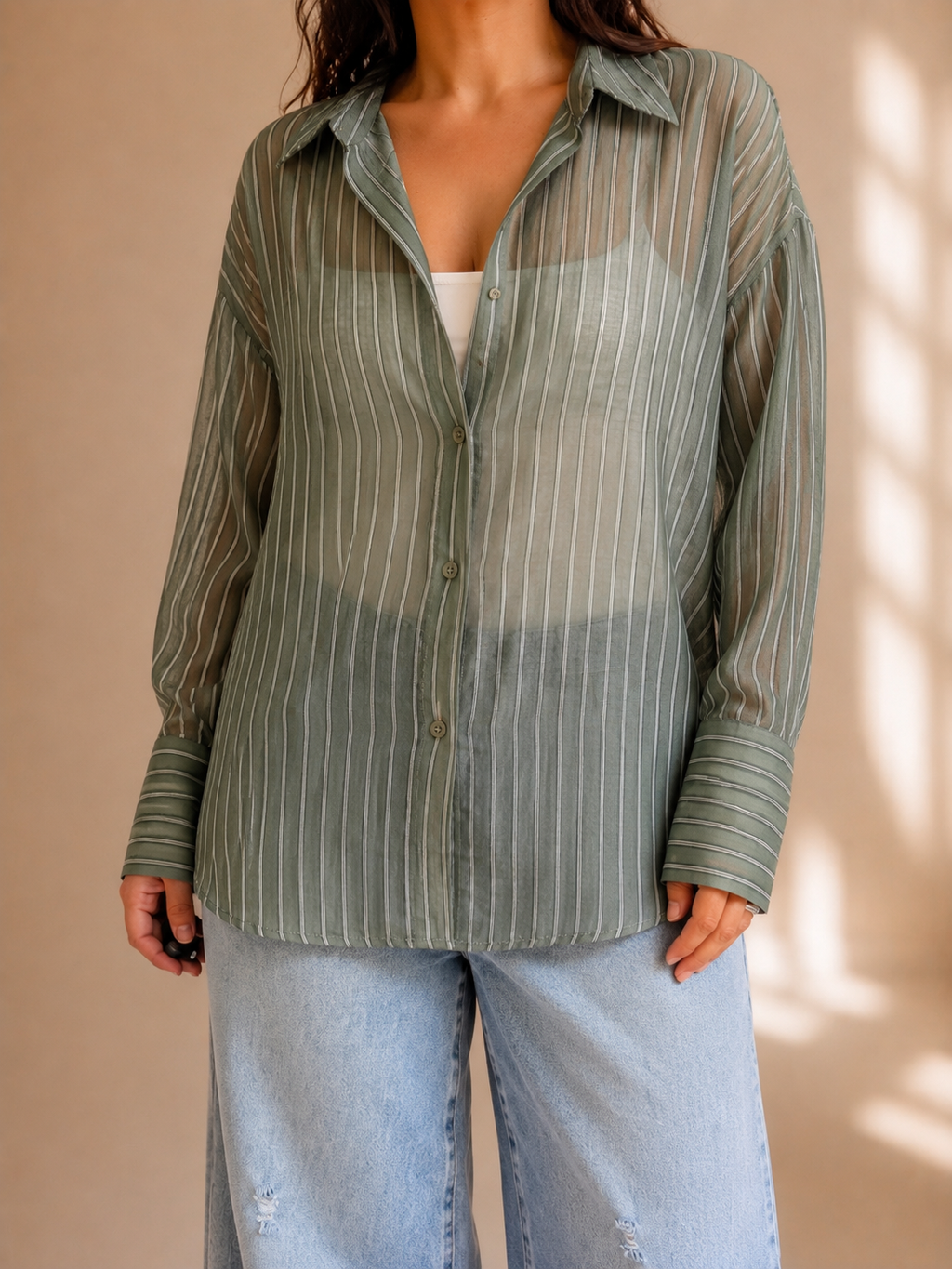 Camicia velata oversize